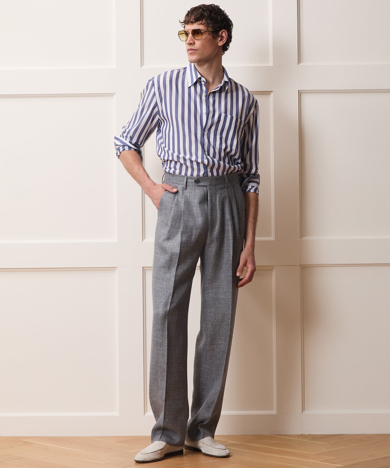 Italian Linen-Wool Wythe Trouser