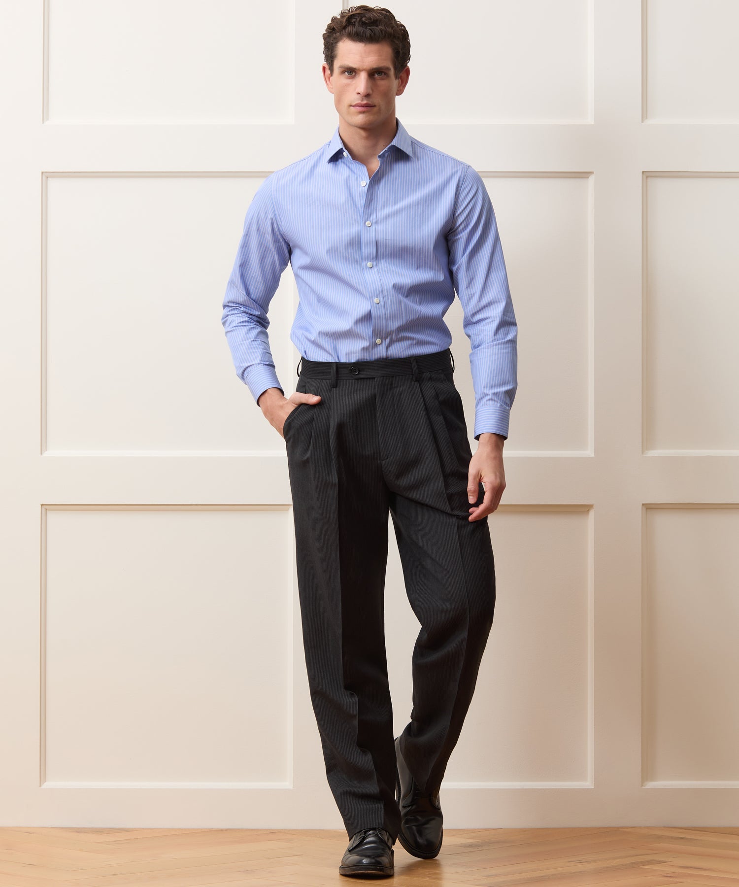 Italian Striped Linen Wythe Trouser