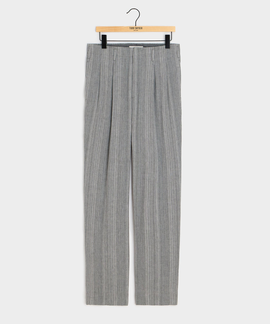 Italian Multi-Stripe Linen Hollywood Trouser