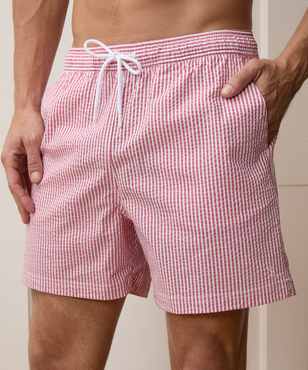 5" Seersucker Montauk Swim Trunk