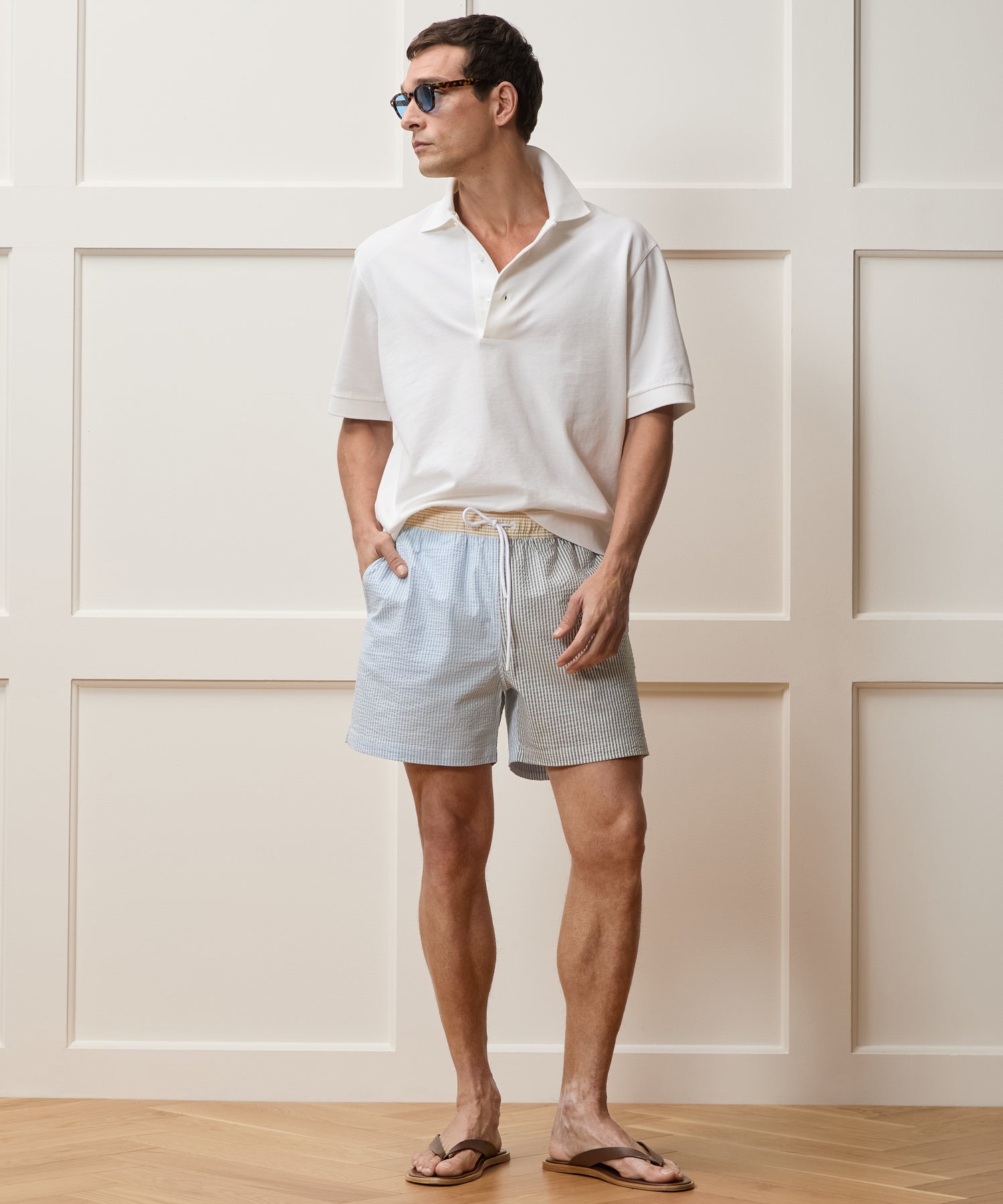 5" Seersucker Montauk Swim Trunk