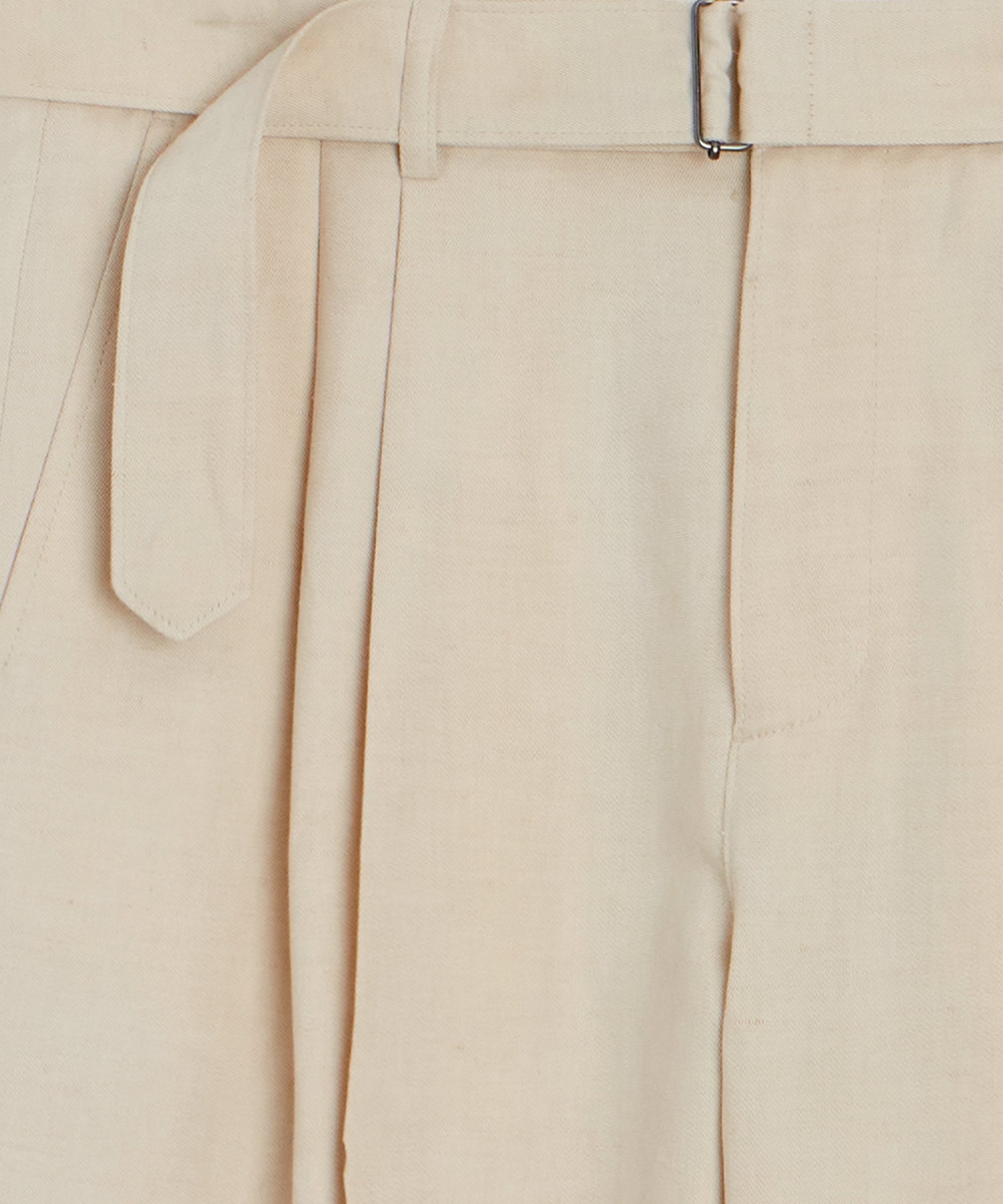 Italian Cotton-Linen Self-Belt Trouser