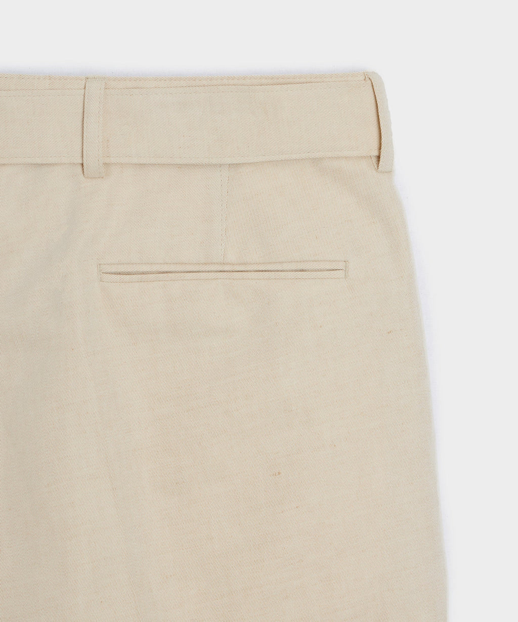 Italian Cotton-Linen Self-Belt Trouser