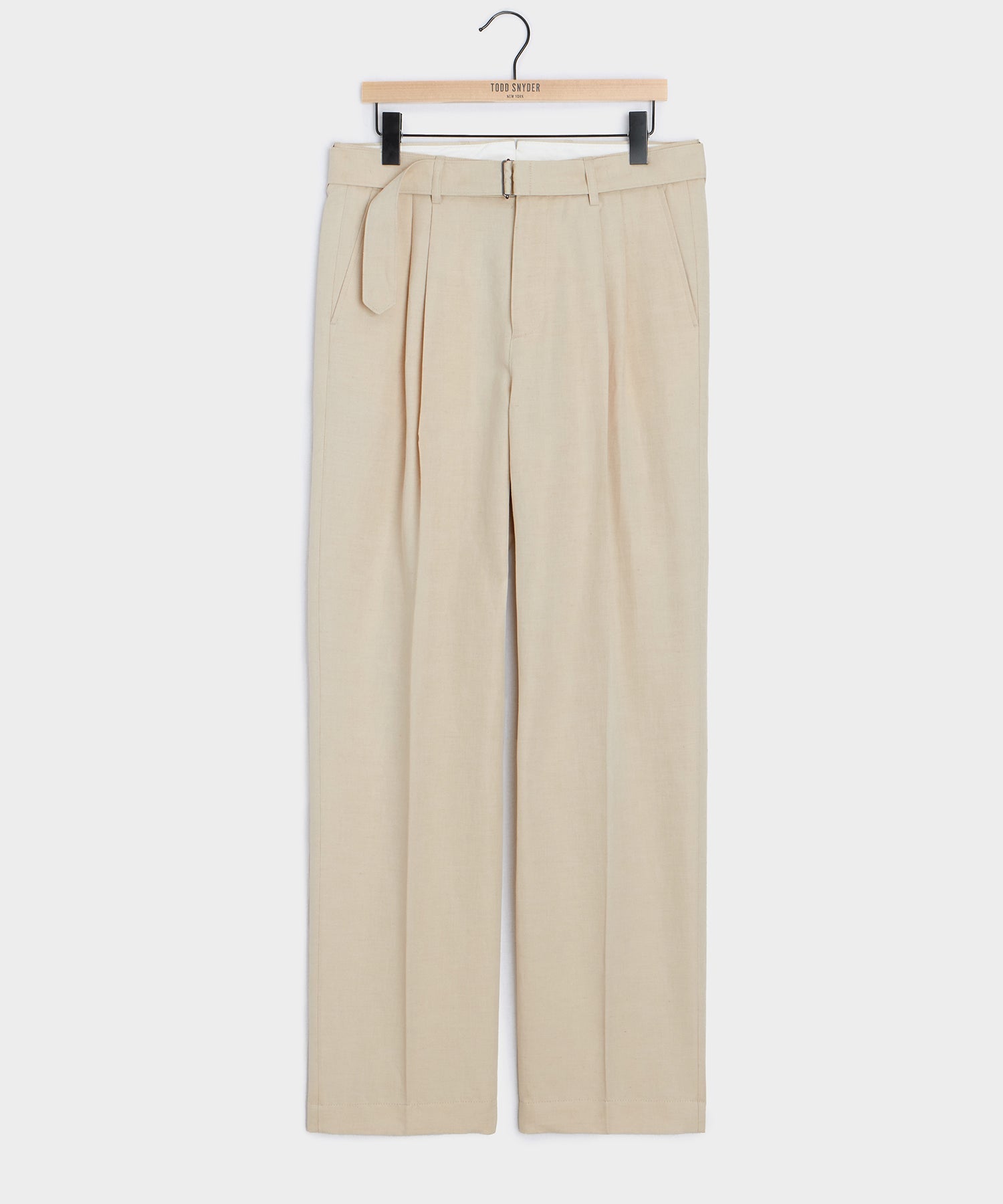 Italian Cotton-Linen Self-Belt Trouser