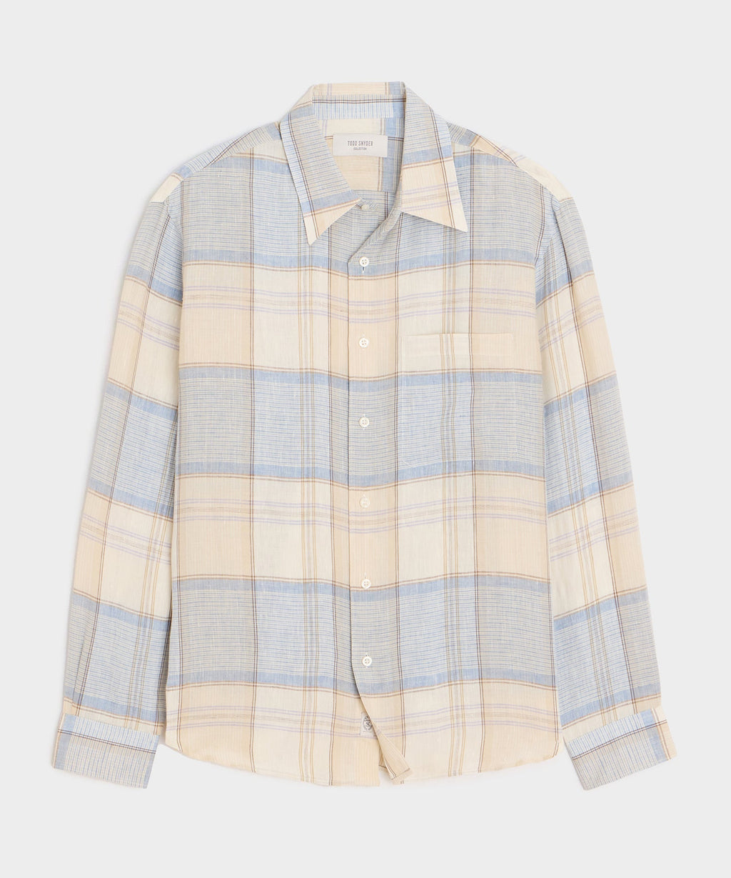 Italian Linen Plaid Big Shirt