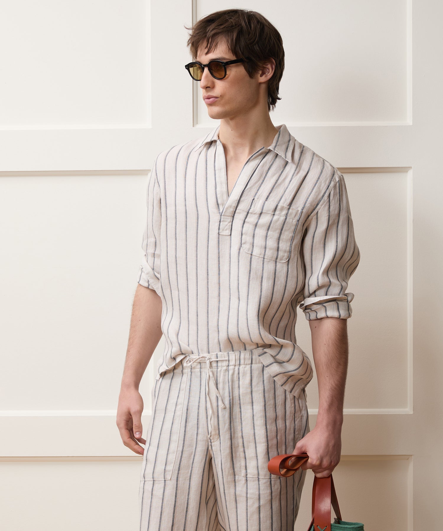 Striped Linen Popover Shirt