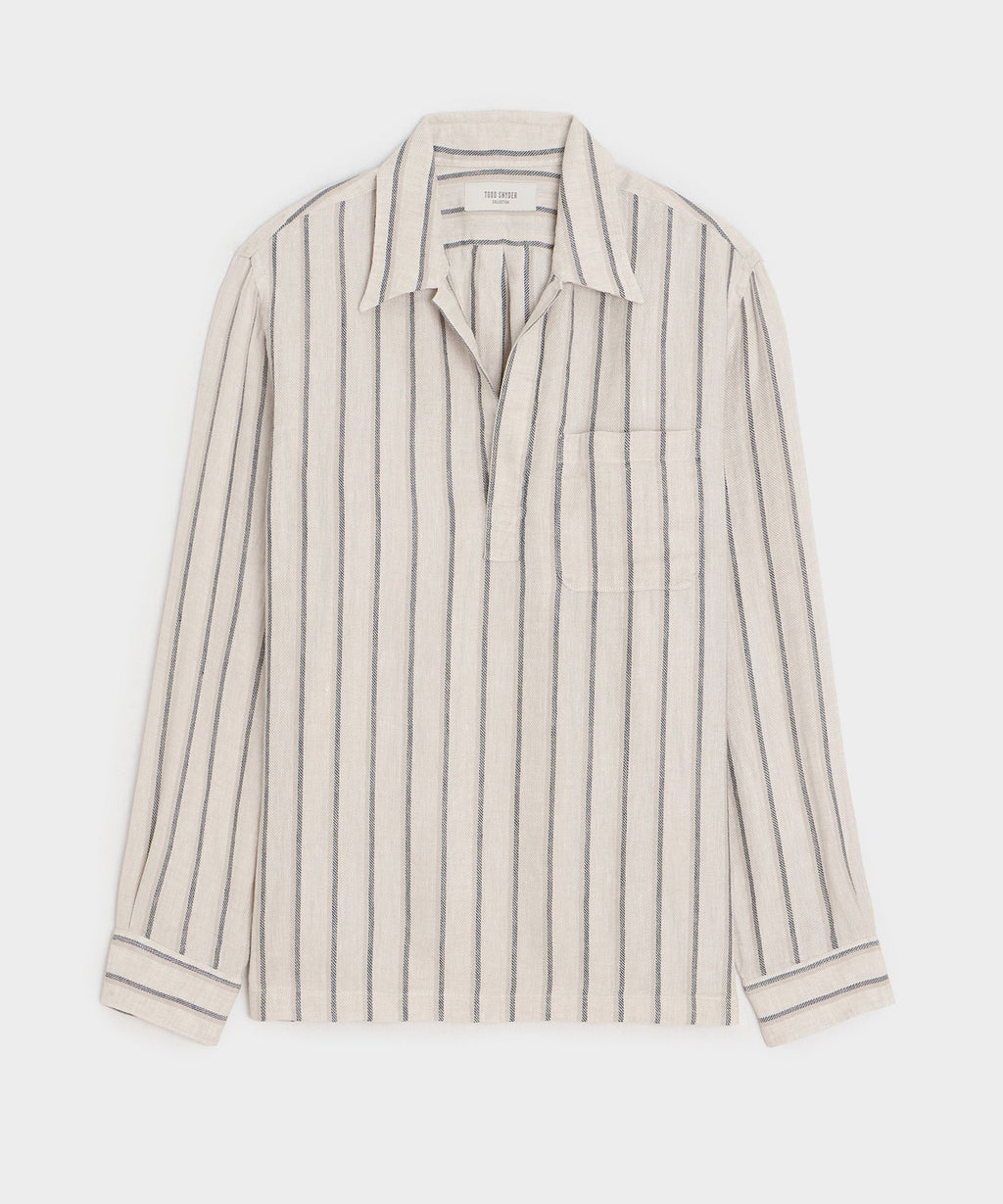 Striped Linen Popover Shirt