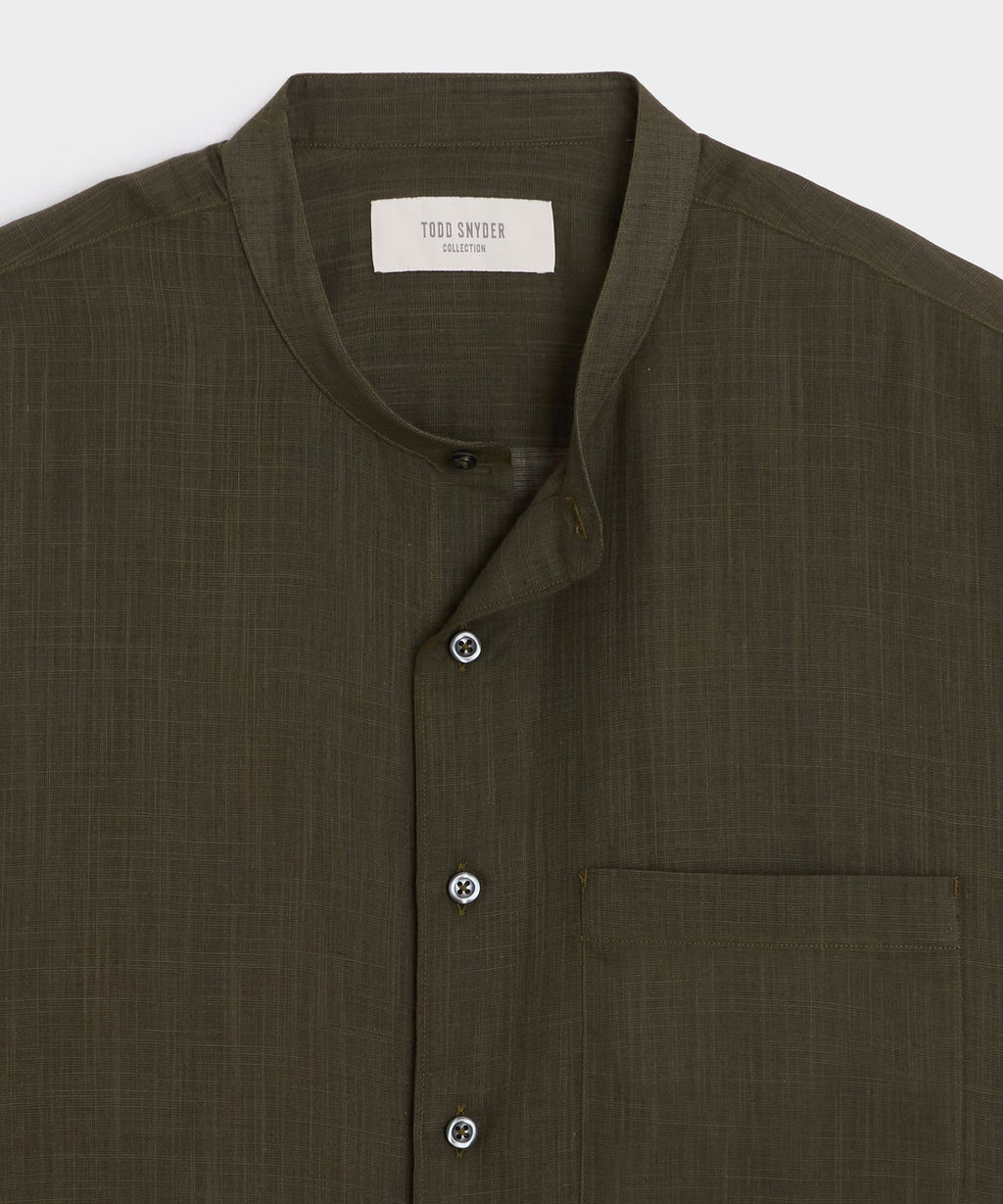 Voile Band Collar Big Shirt
