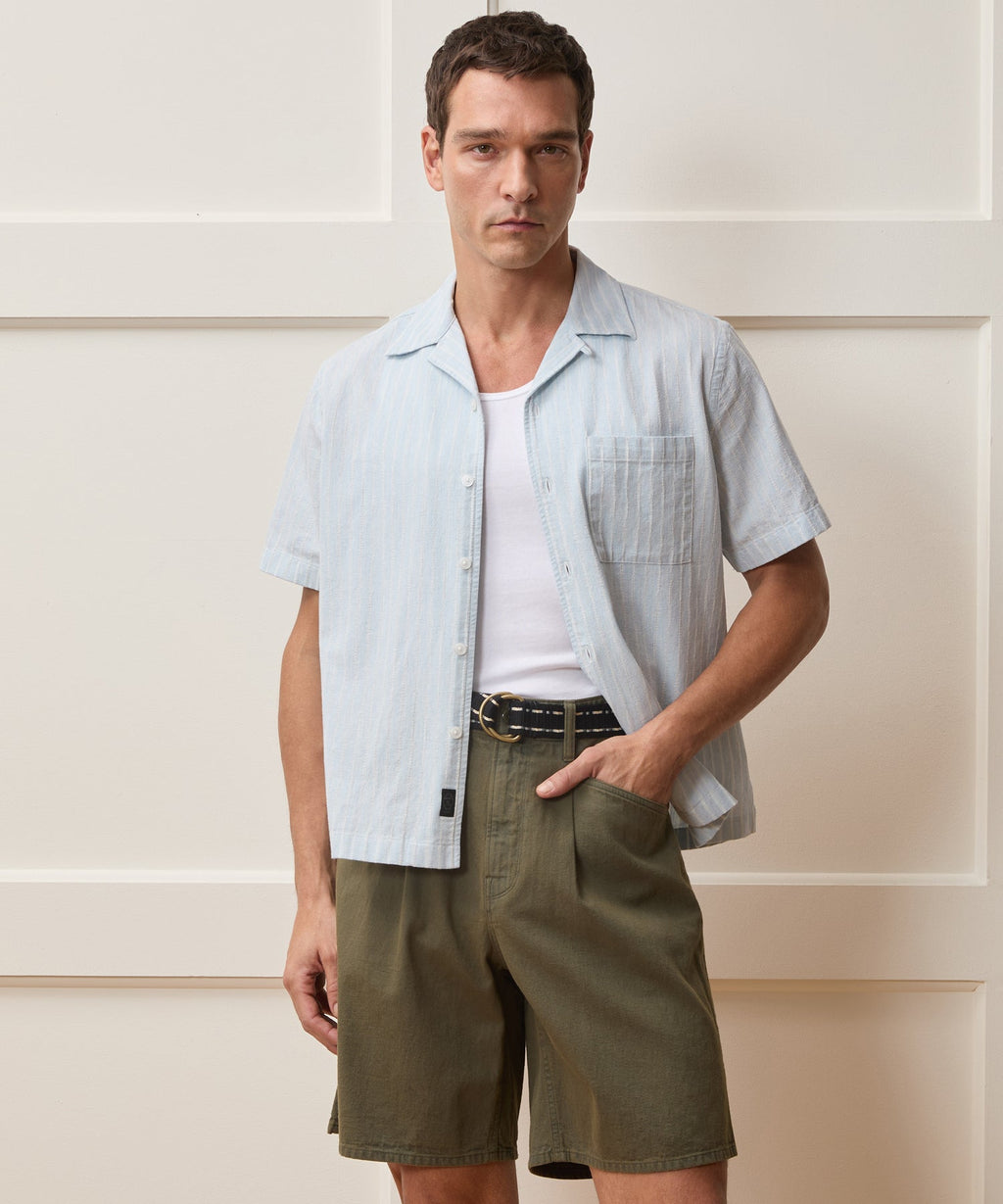 Jacquard Indigo Capri Shirt