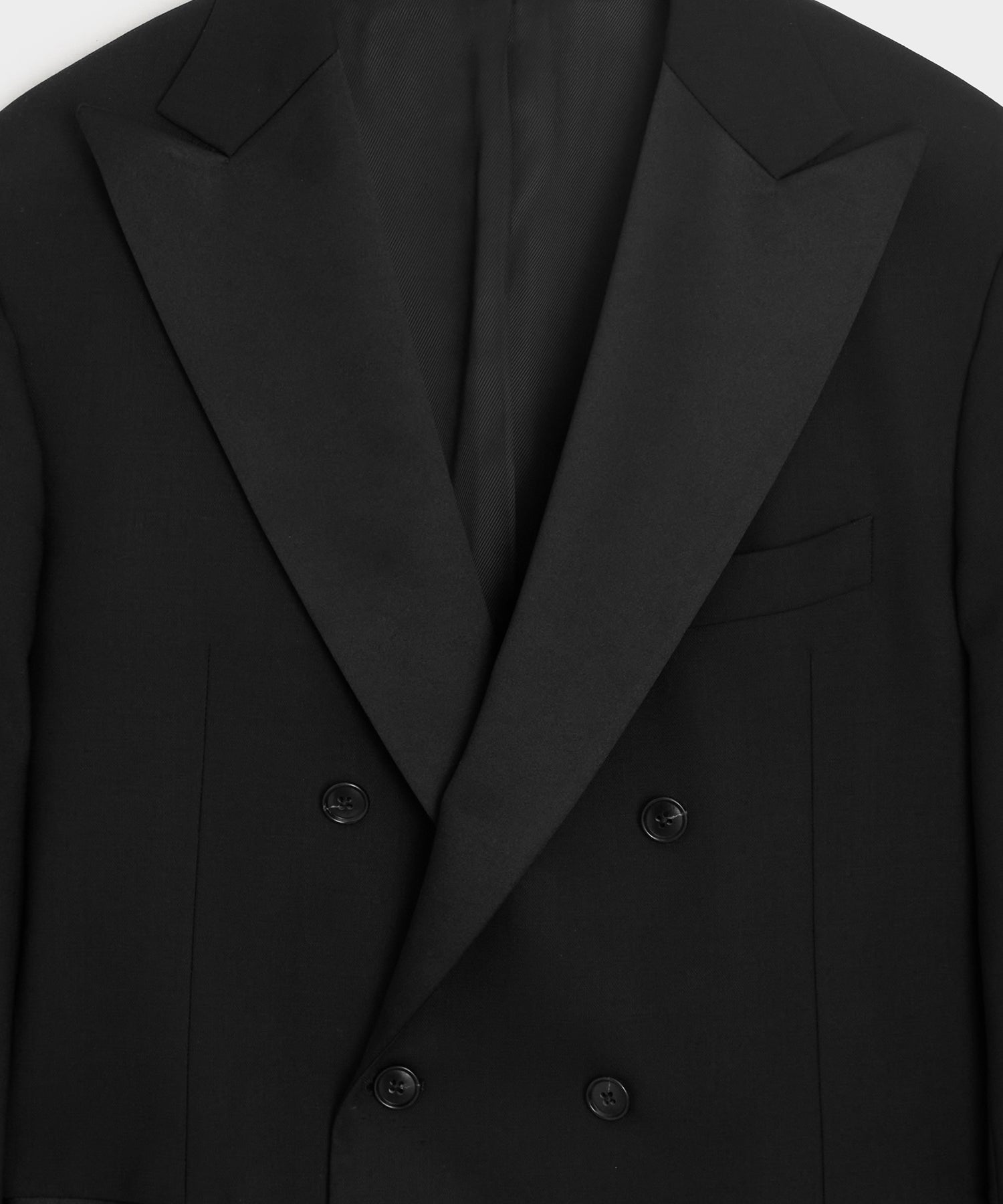 Italian Wool Double-Breasted Tuxedo Jacket