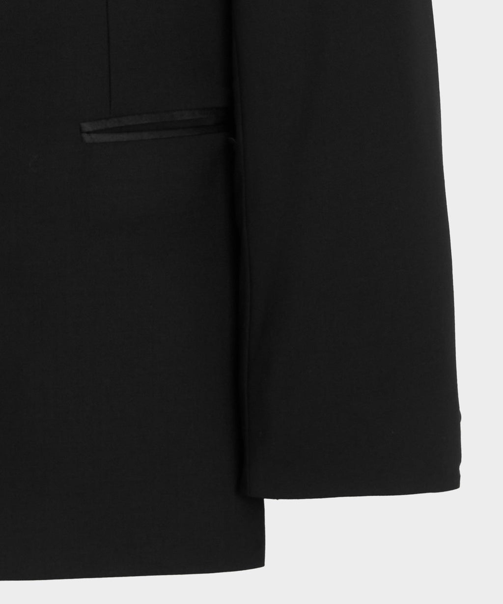 Italian Wool Double-Breasted Tuxedo Jacket