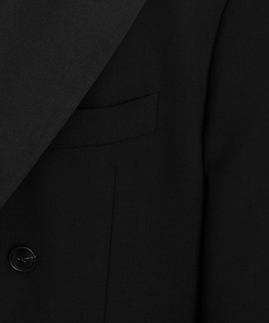 Italian Wool Double-Breasted Tuxedo Jacket