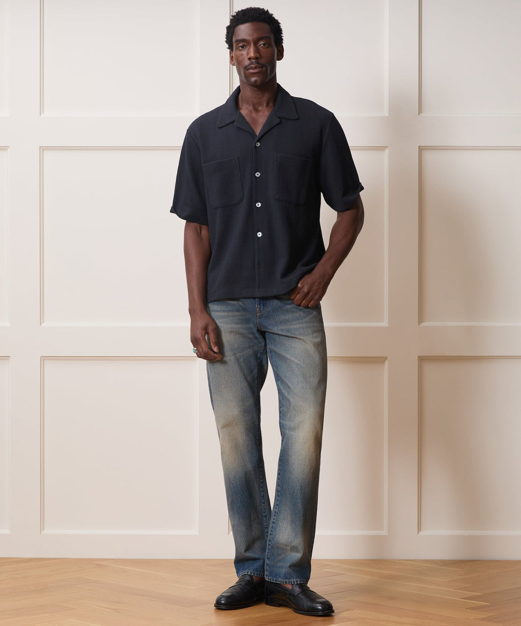 Straight Fit Jean in Worn Dark Indigo