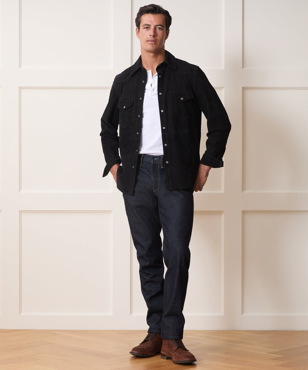 Italian Suede Western Shirt Jacket