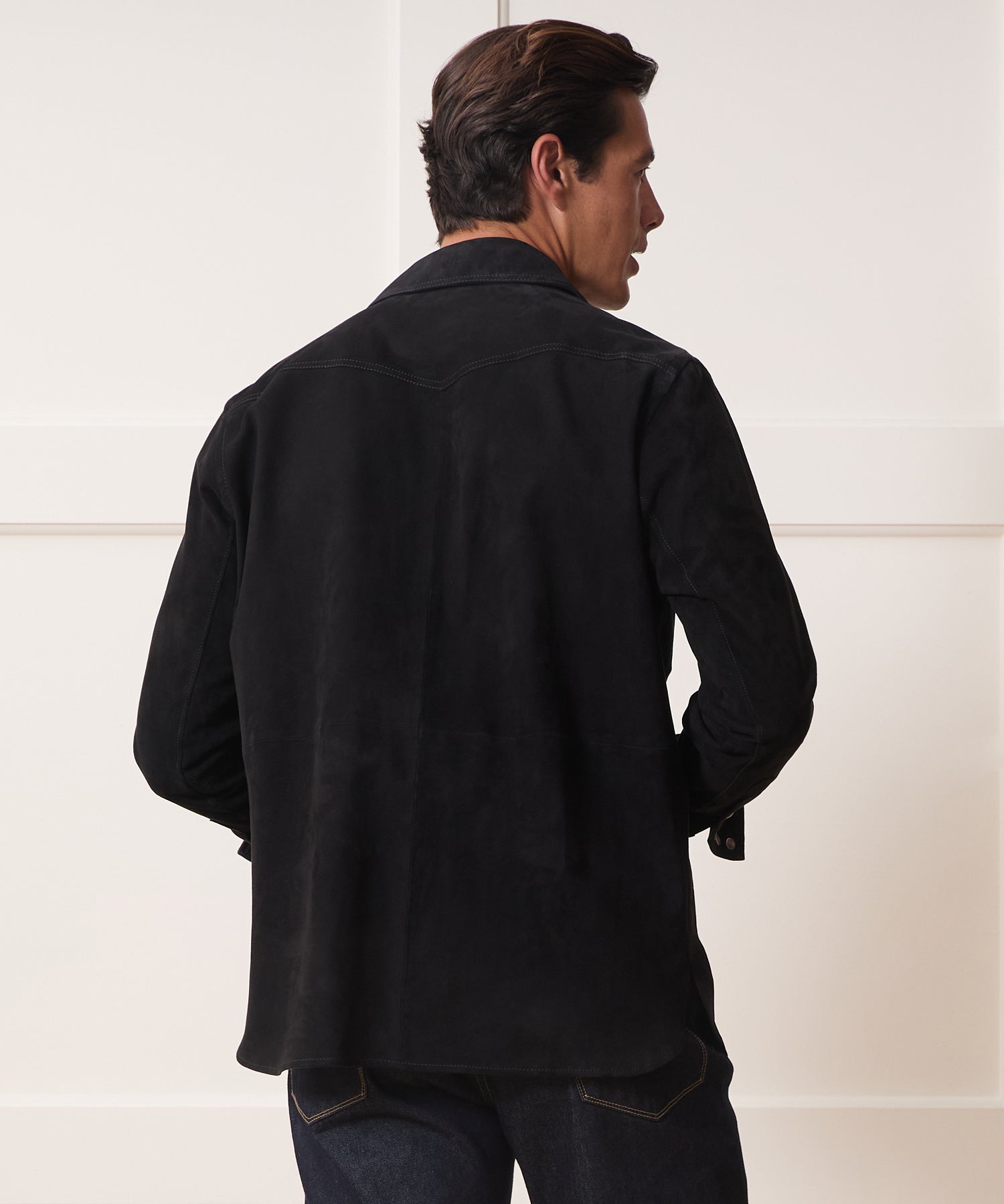 Italian Suede Western Shirt Jacket