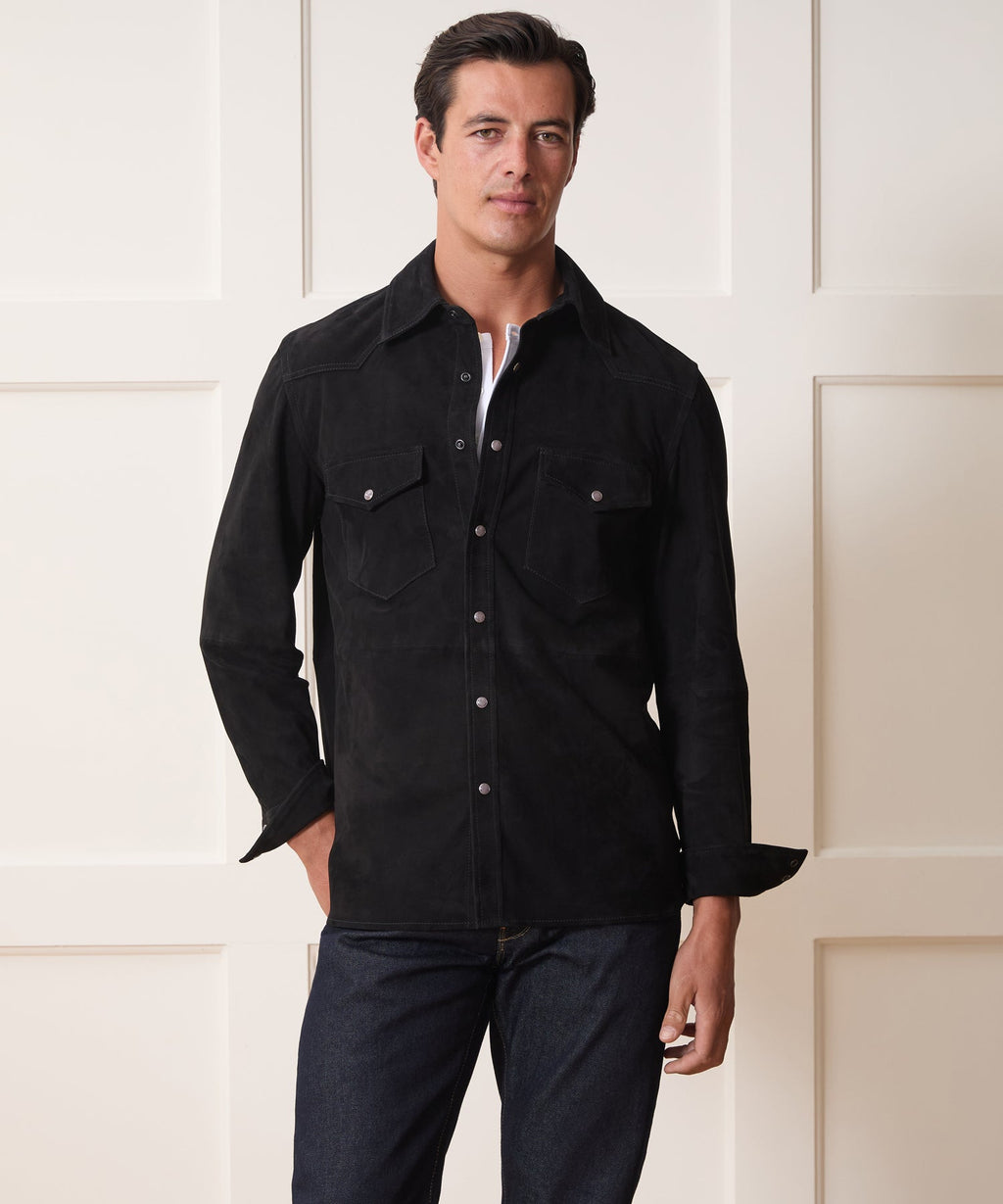 Italian Suede Western Shirt Jacket