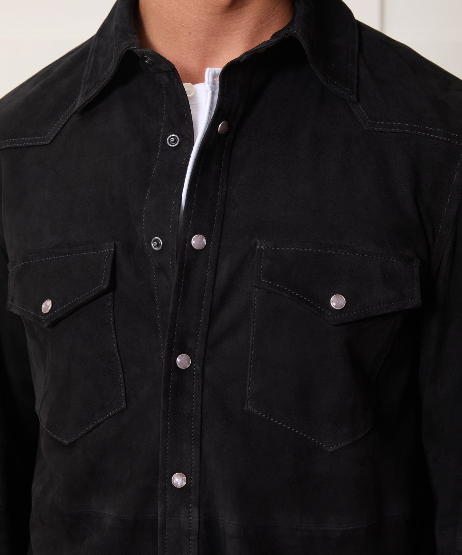 Italian Suede Western Shirt Jacket