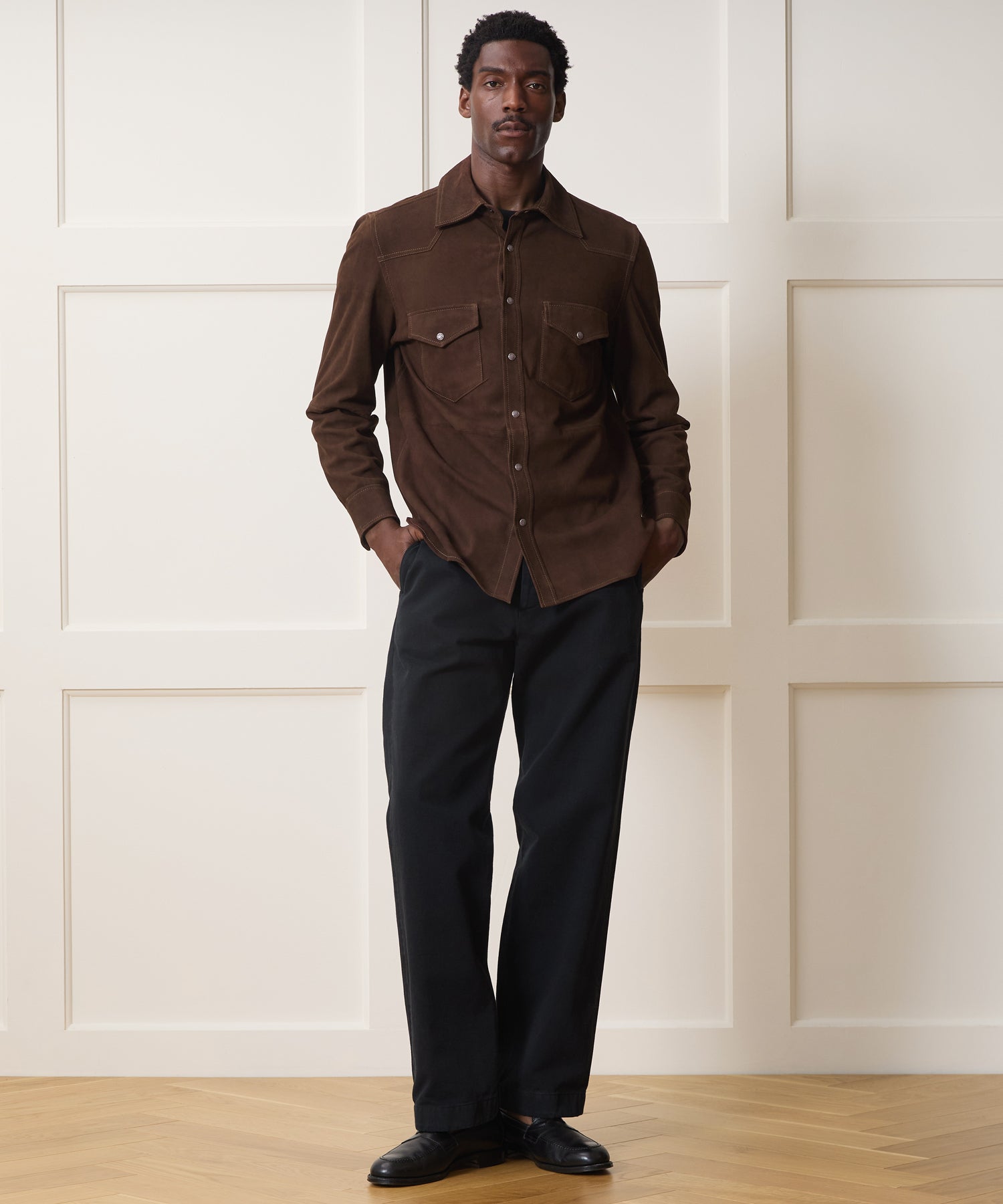 Italian Suede Western Shirt Jacket