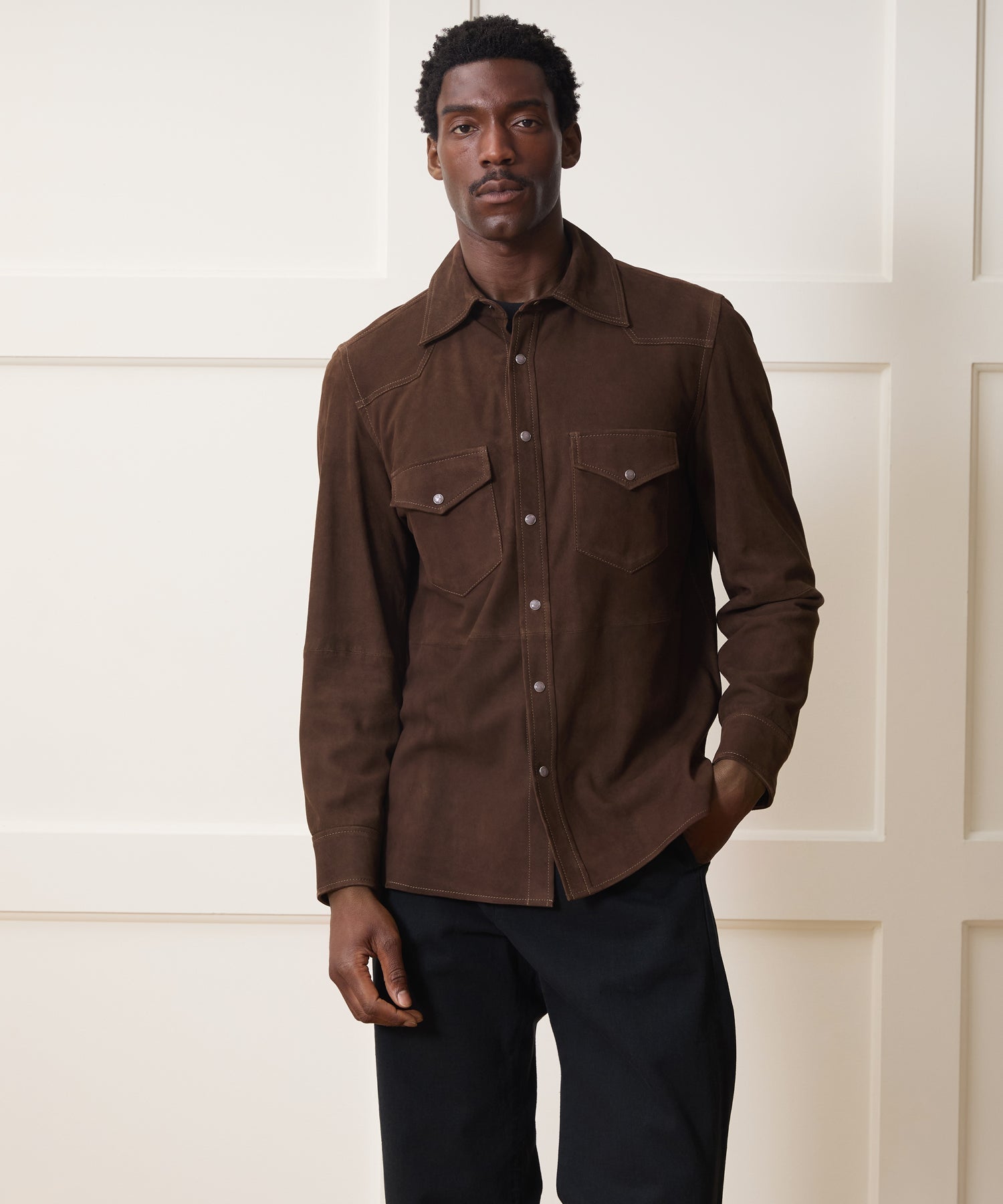 Italian Suede Western Shirt Jacket