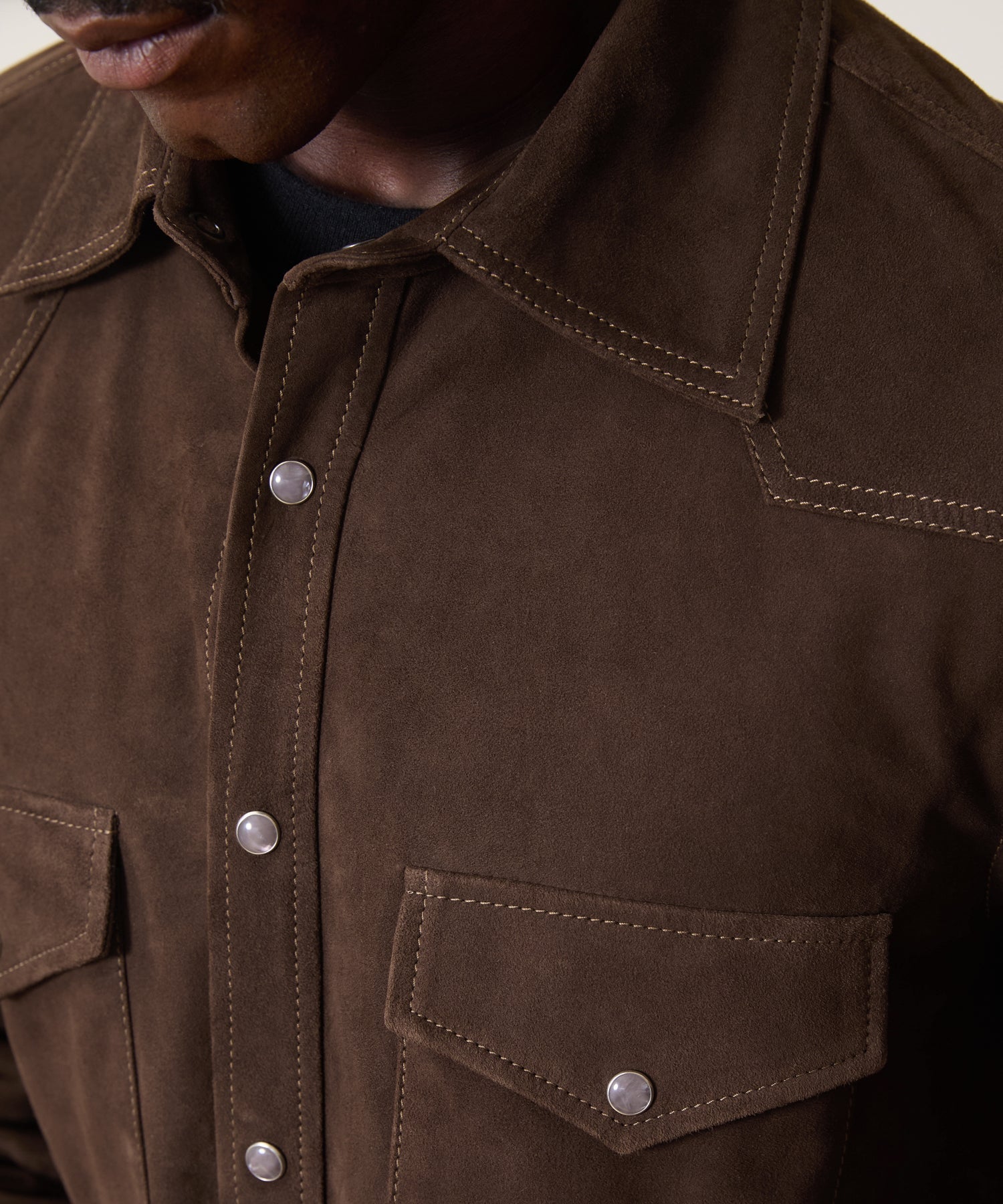 Italian Suede Western Shirt Jacket