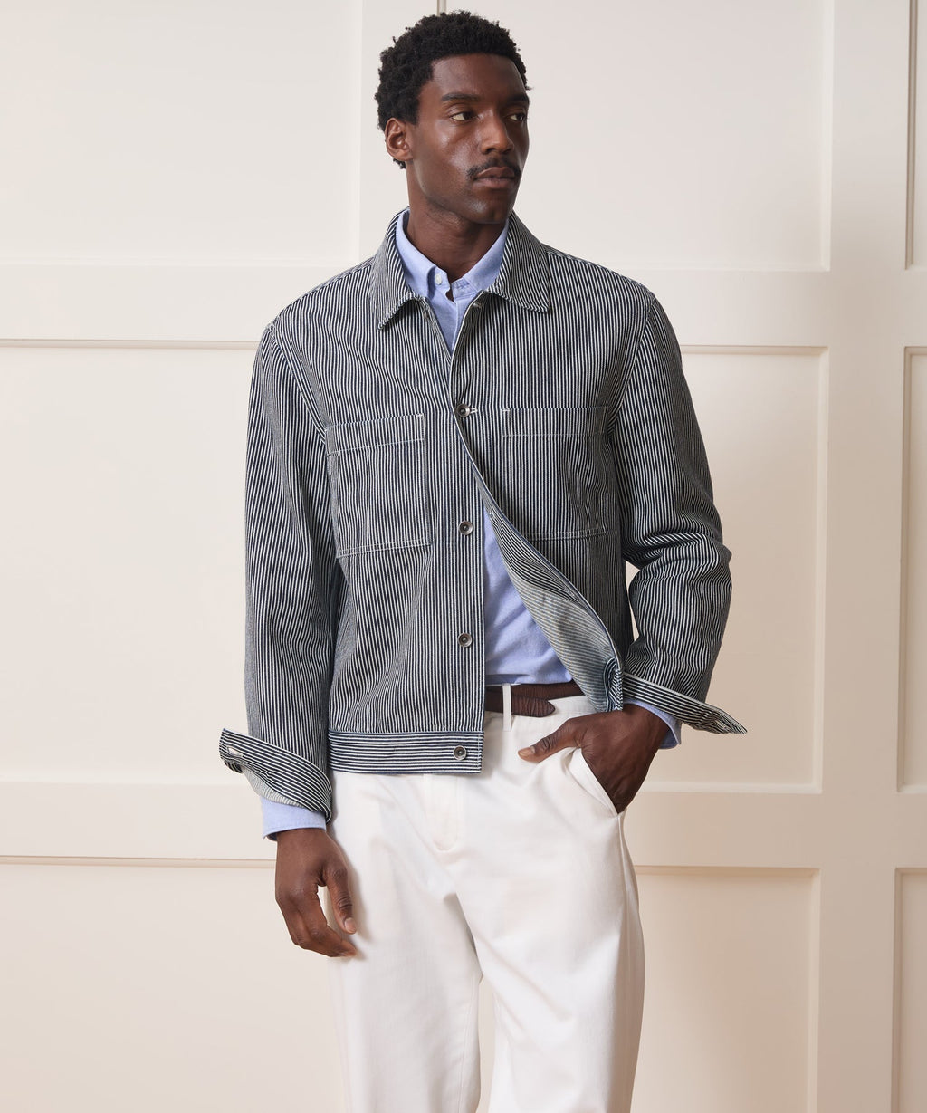 Hickory Stripe Denim Jacket