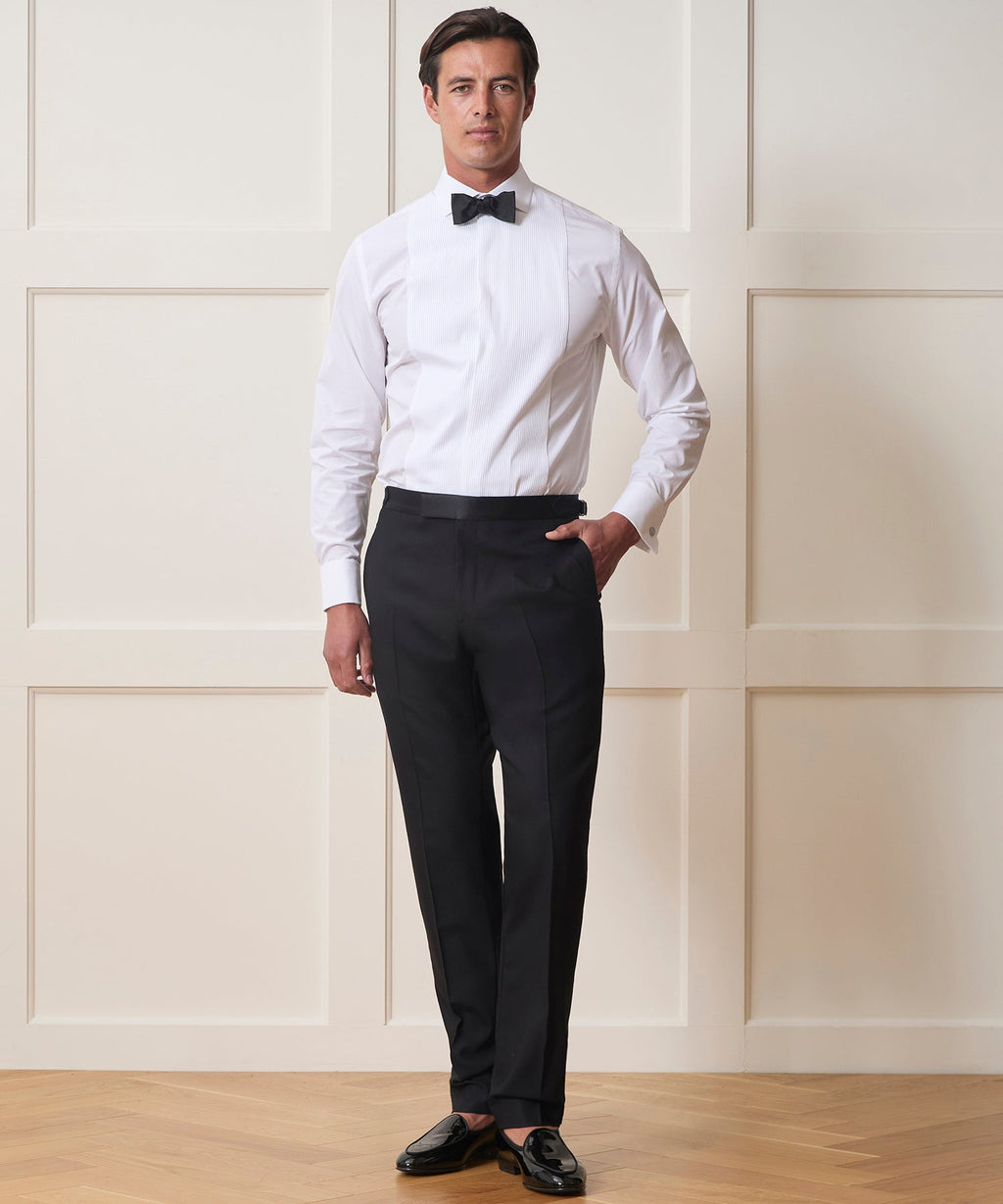 Slim Italian Wool Tuxedo Trouser