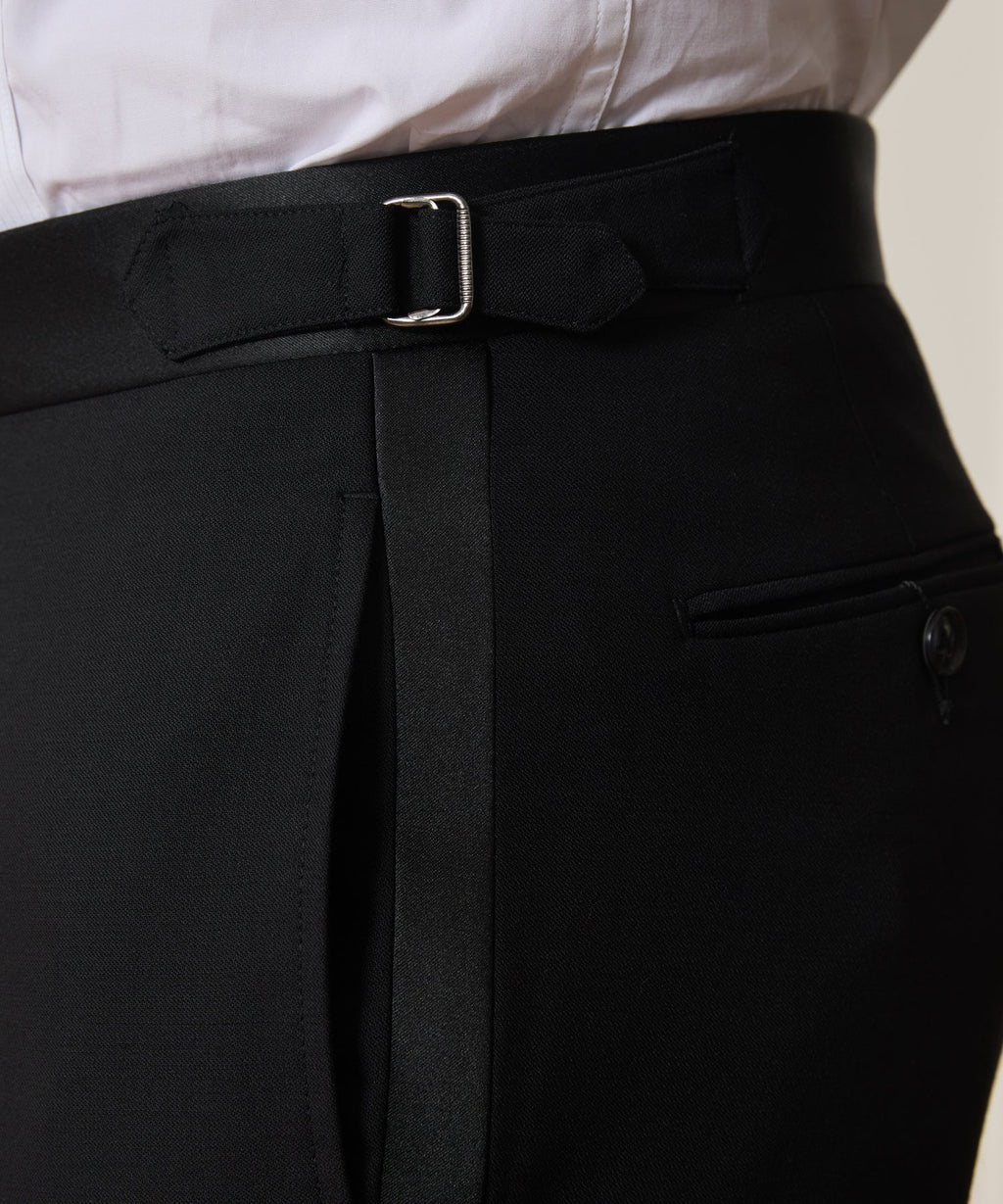 Slim Italian Wool Tuxedo Trouser