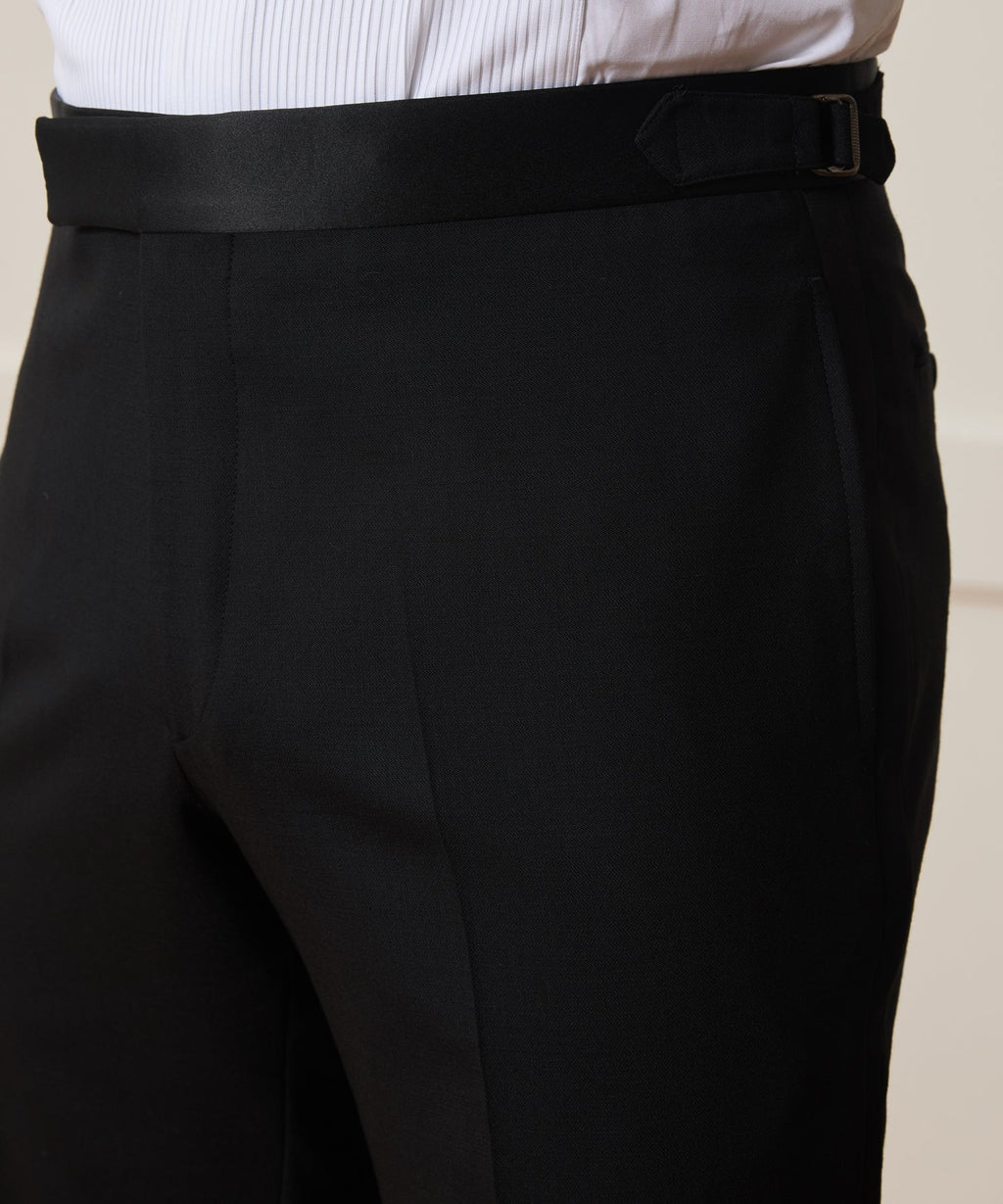 Slim Italian Wool Tuxedo Trouser