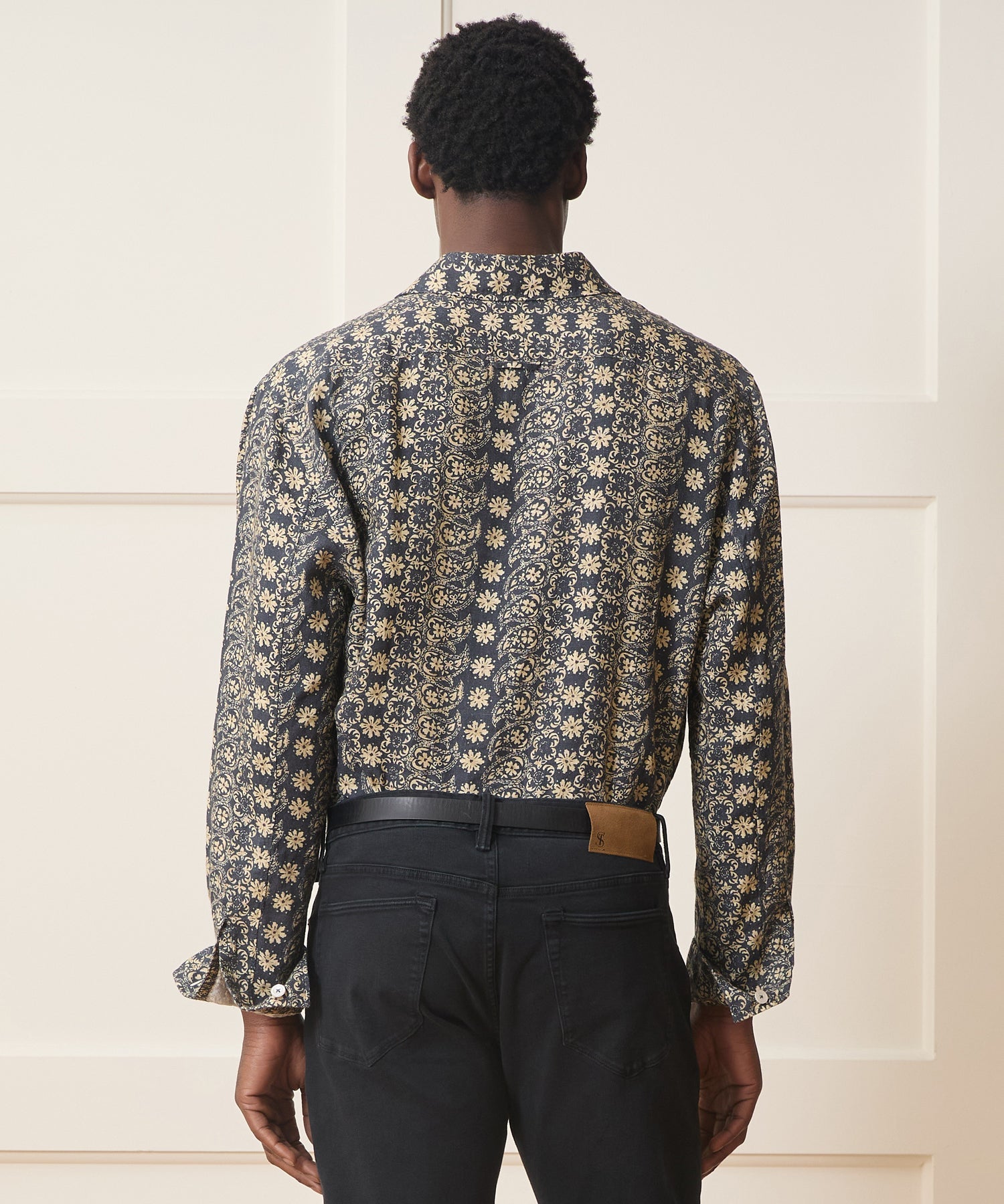 Linen Batik Camp Collar Shirt