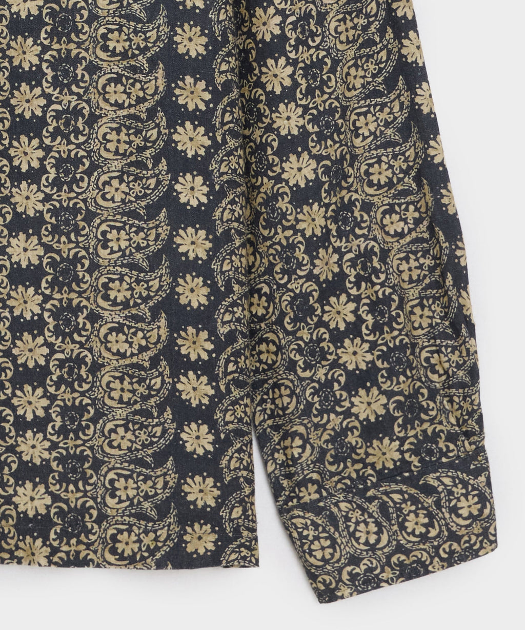 Linen Batik Camp Collar Shirt