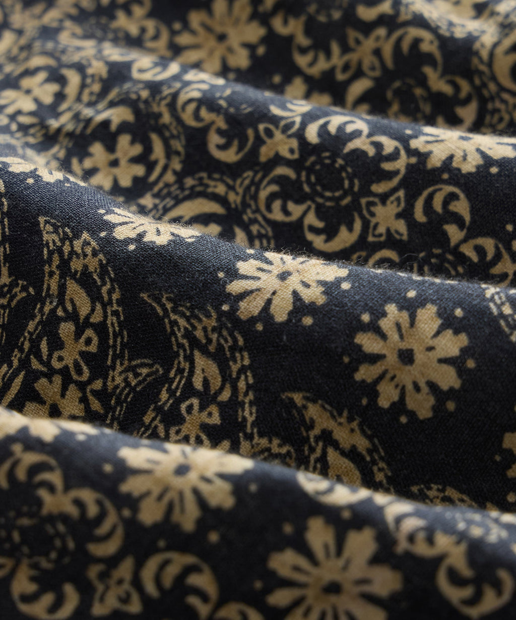 Linen Batik Camp Collar Shirt