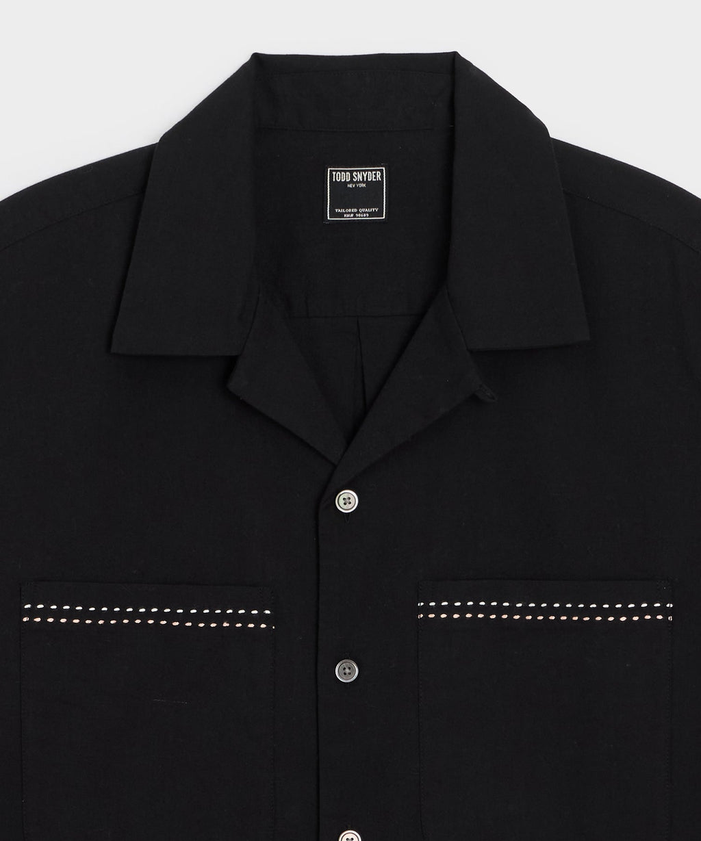 Embroidered Camp Collar Shirt