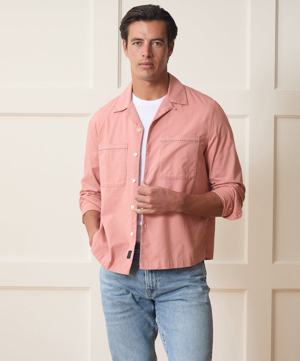 Embroidered Camp Collar Shirt