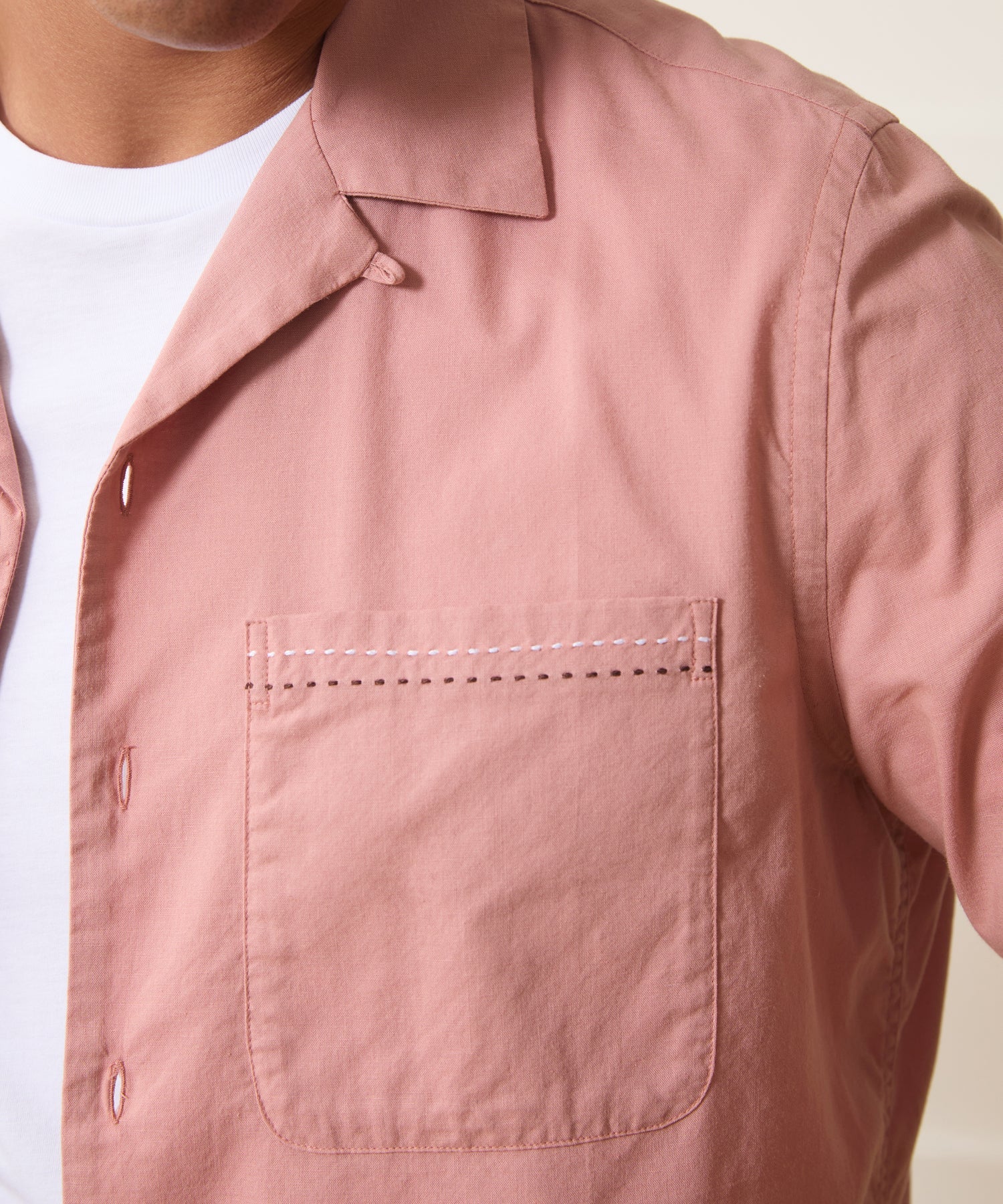Embroidered Camp Collar Shirt