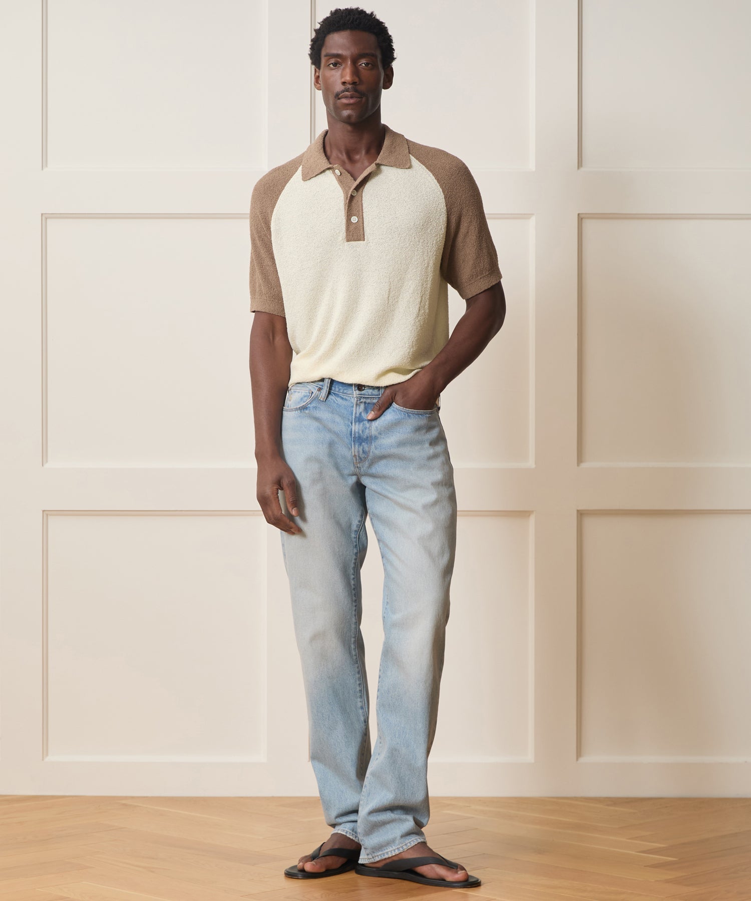 Raglan Bouclé Sweater Polo