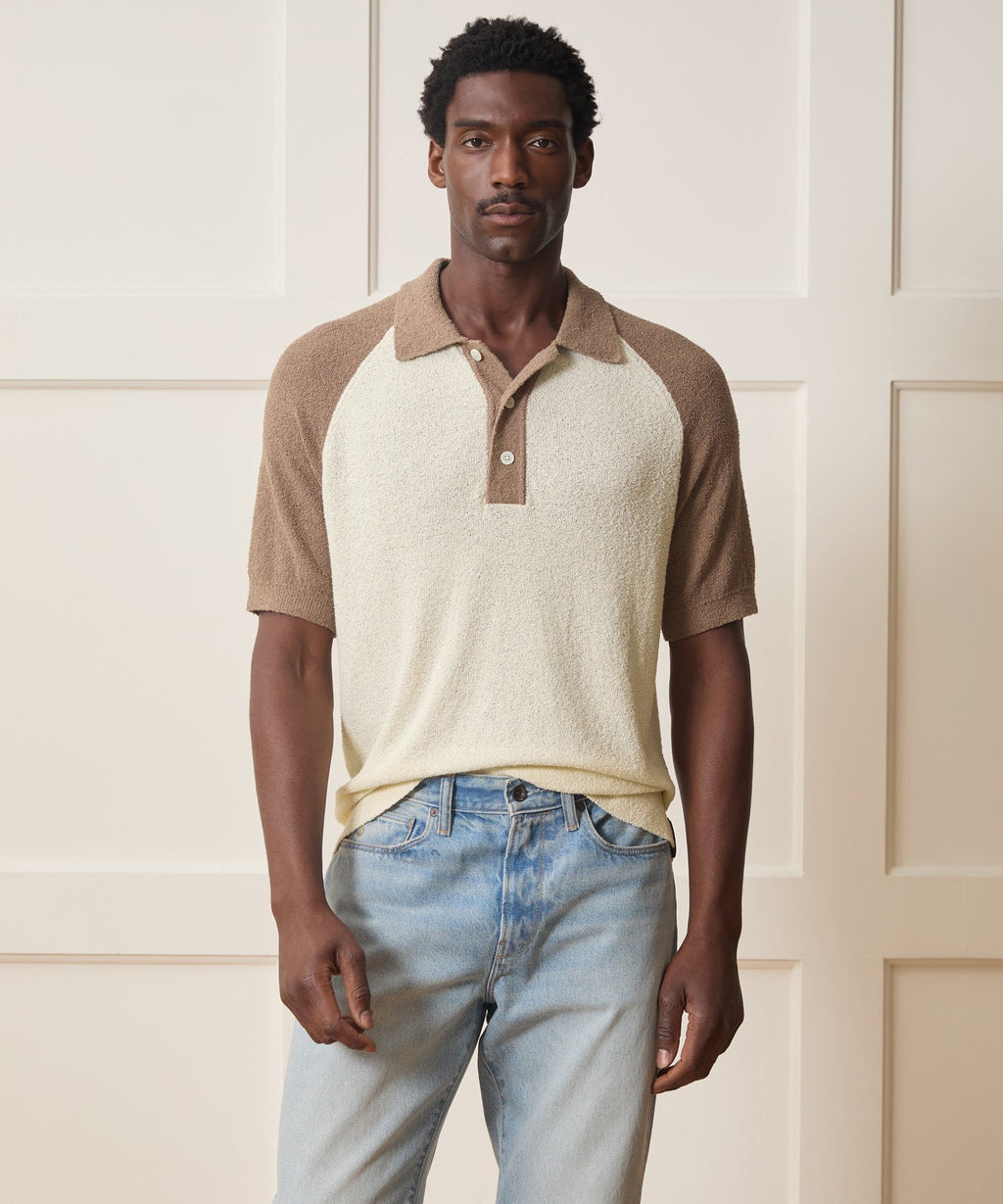 Raglan Bouclé Sweater Polo