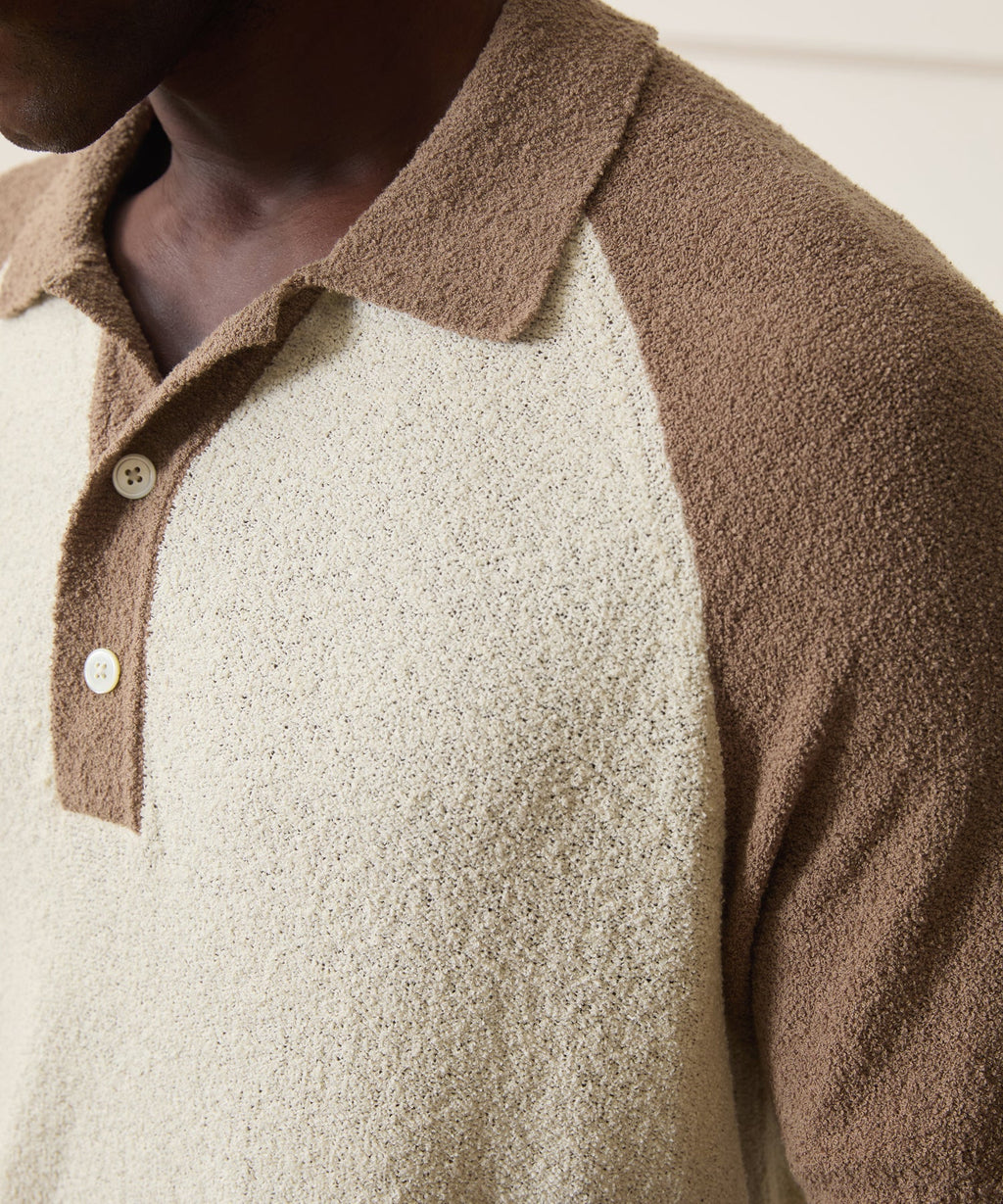 Raglan Bouclé Sweater Polo