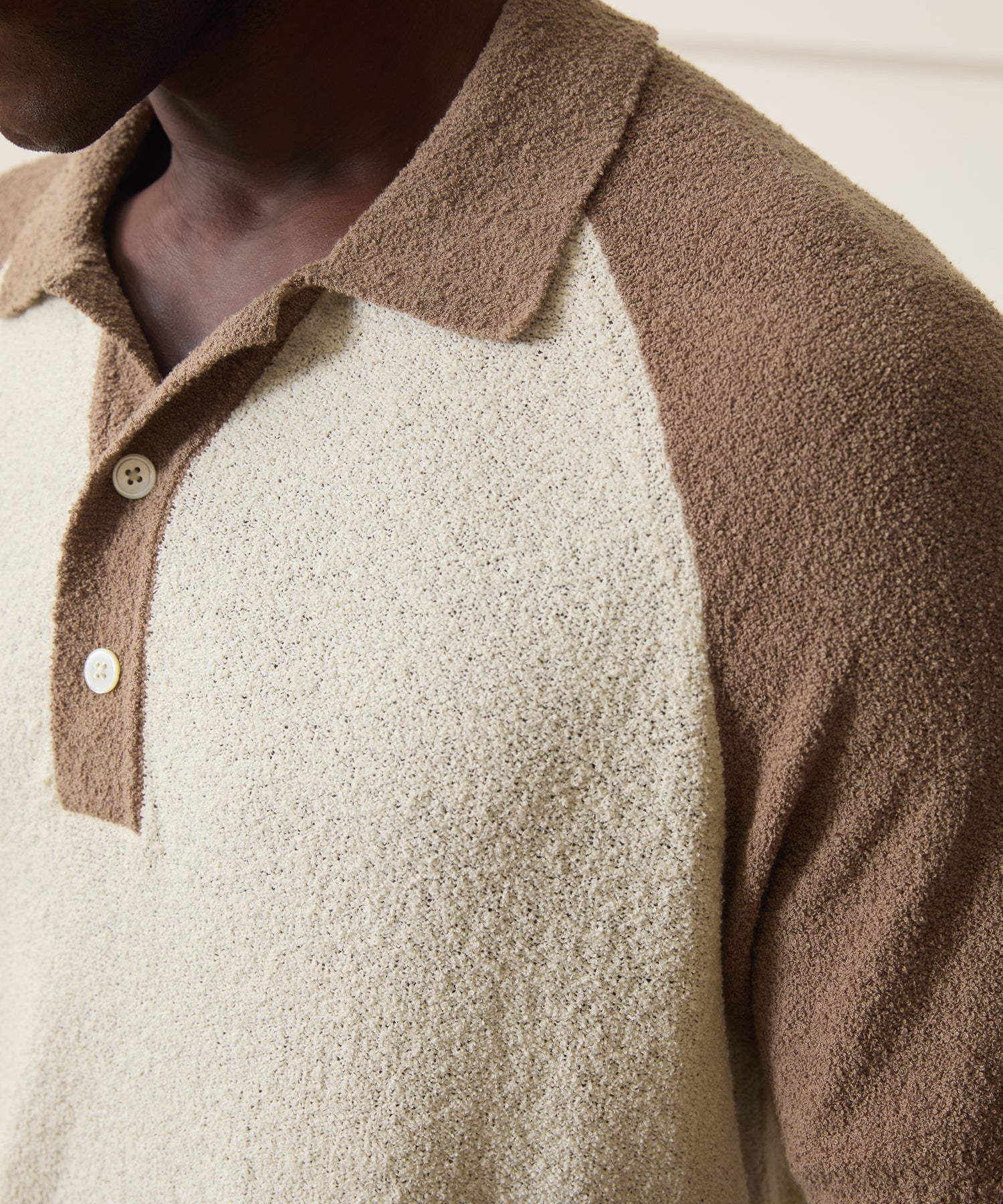 Raglan Bouclé Sweater Polo