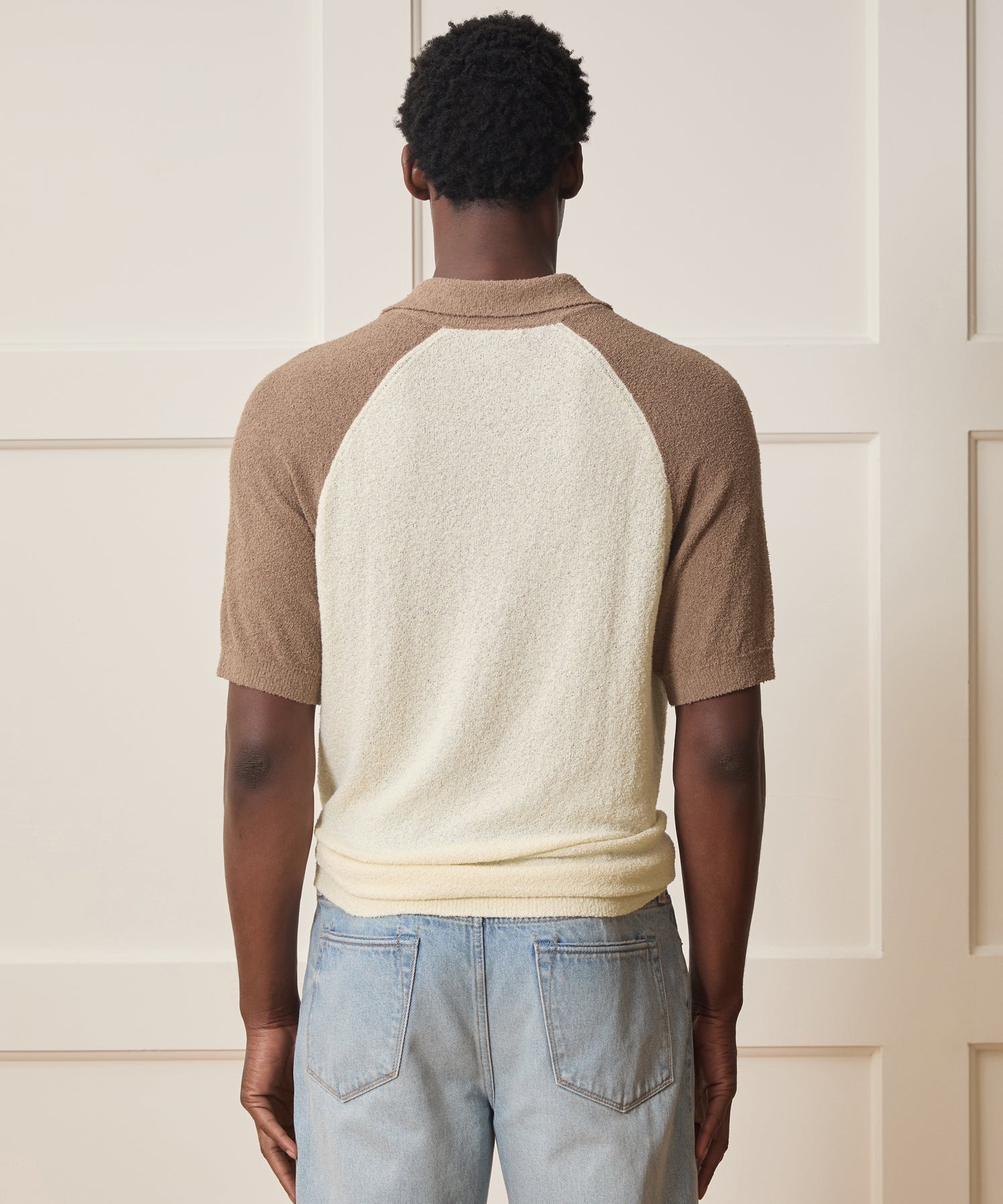 Raglan Bouclé Sweater Polo