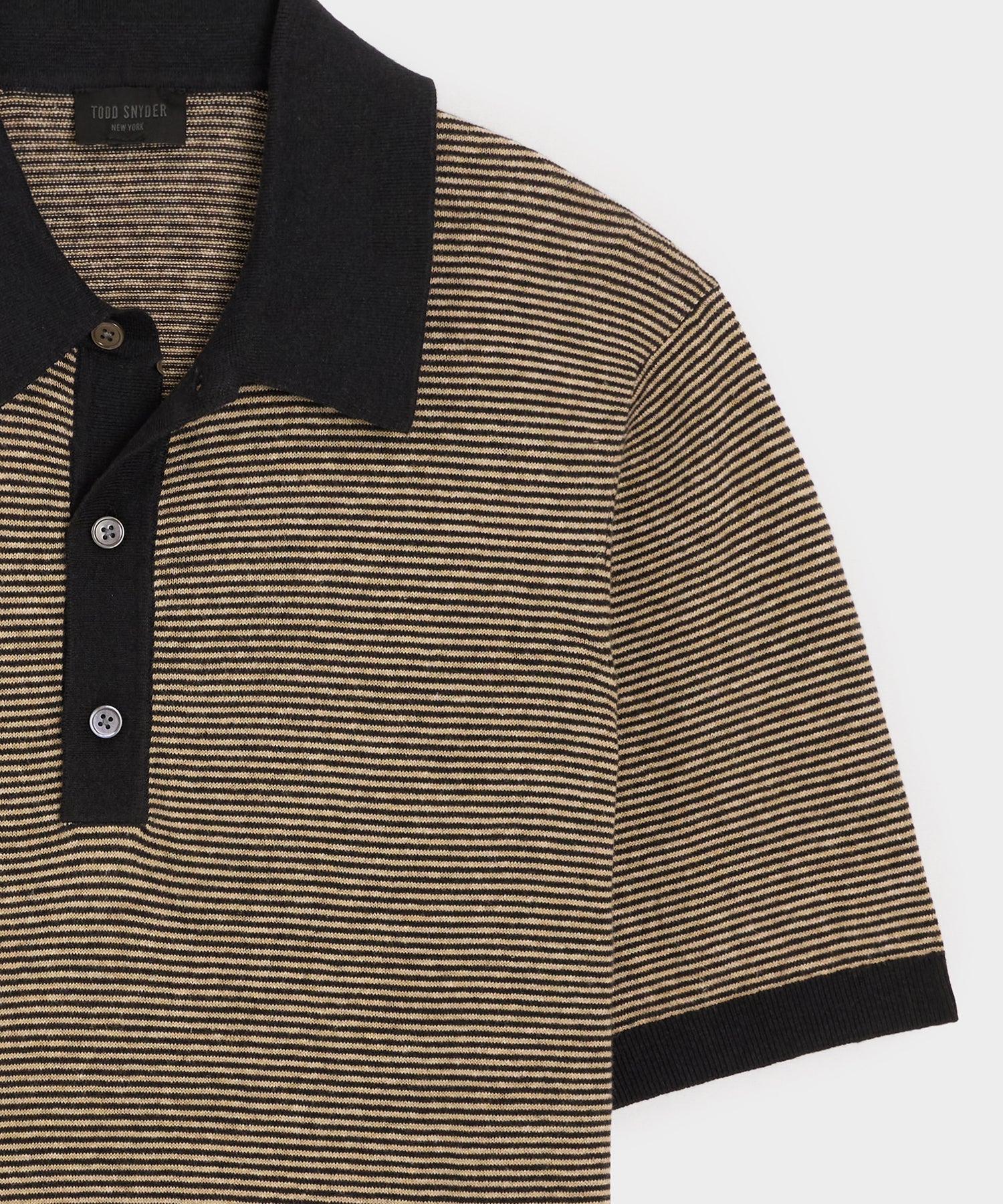 Linen Stripe Sweater Polo