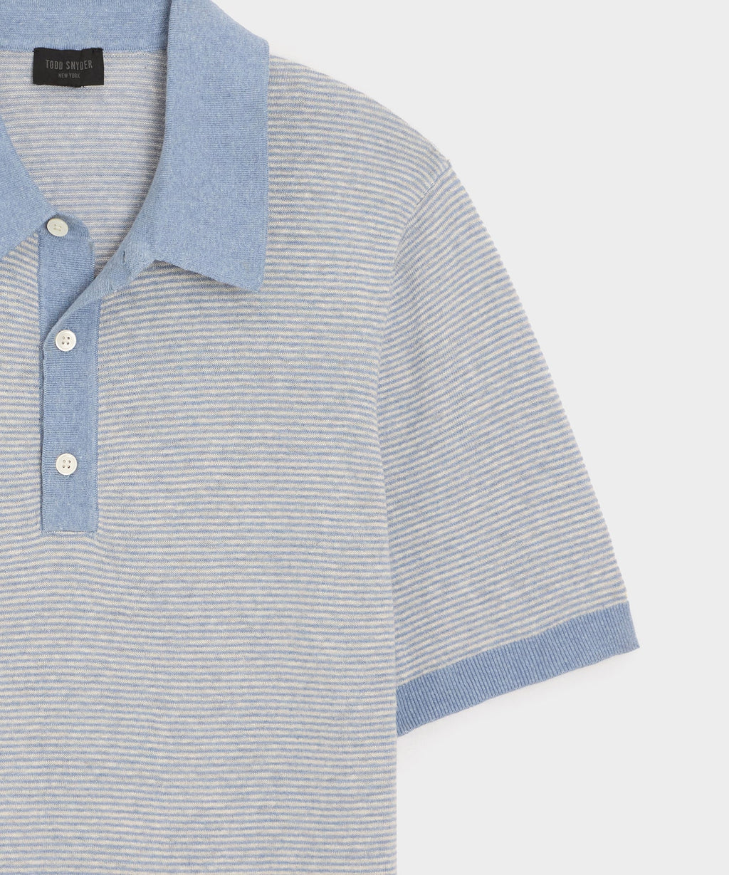 Linen Stripe Sweater Polo