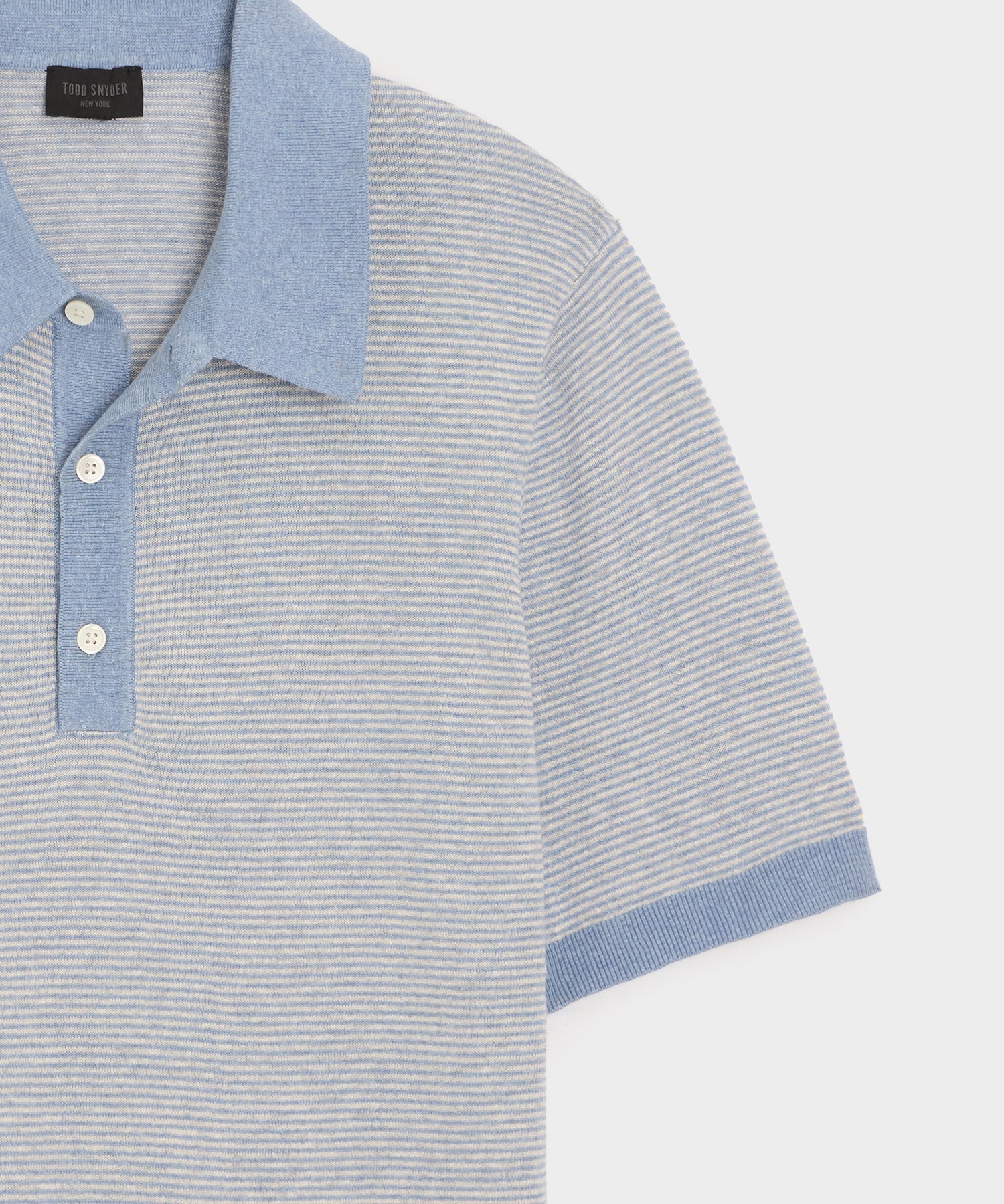 Linen Stripe Sweater Polo