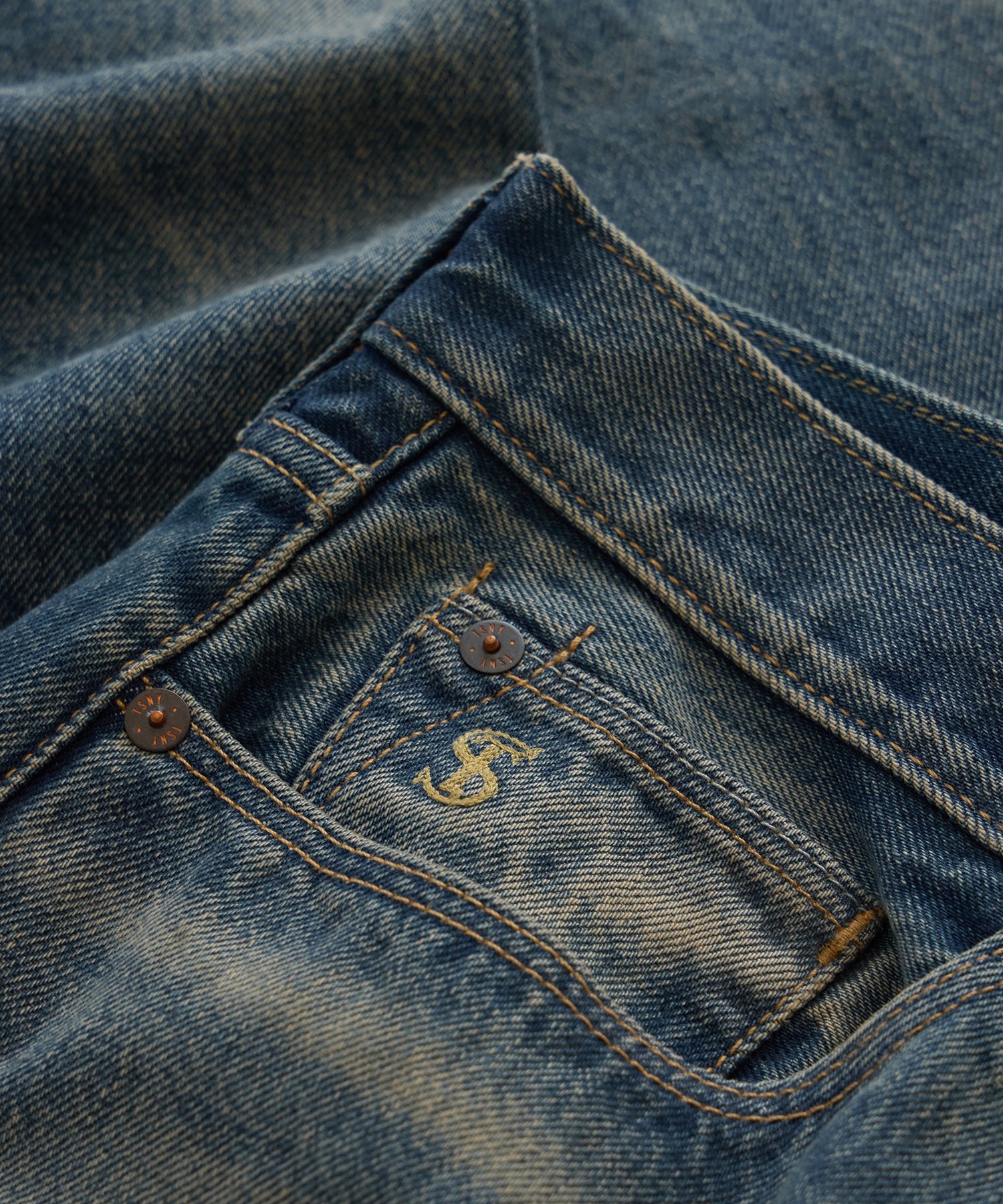 High-Rise Slim Fit Jean in Worn Dark Indigo