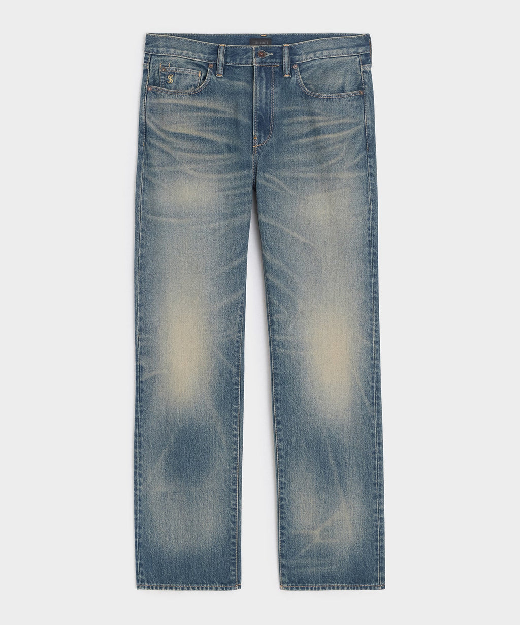 Straight Fit Jean in Worn Dark Indigo