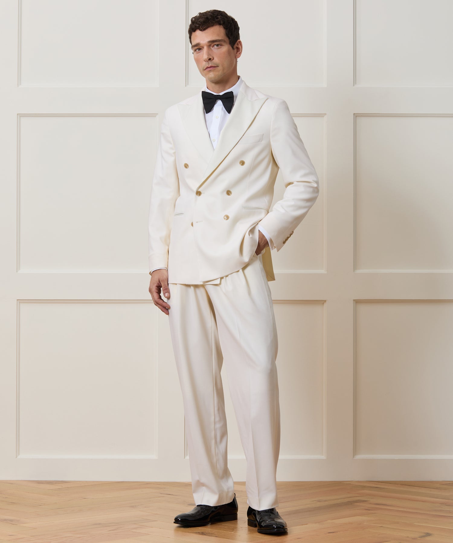 Italian Wool Double-Breasted Tuxedo Jacket