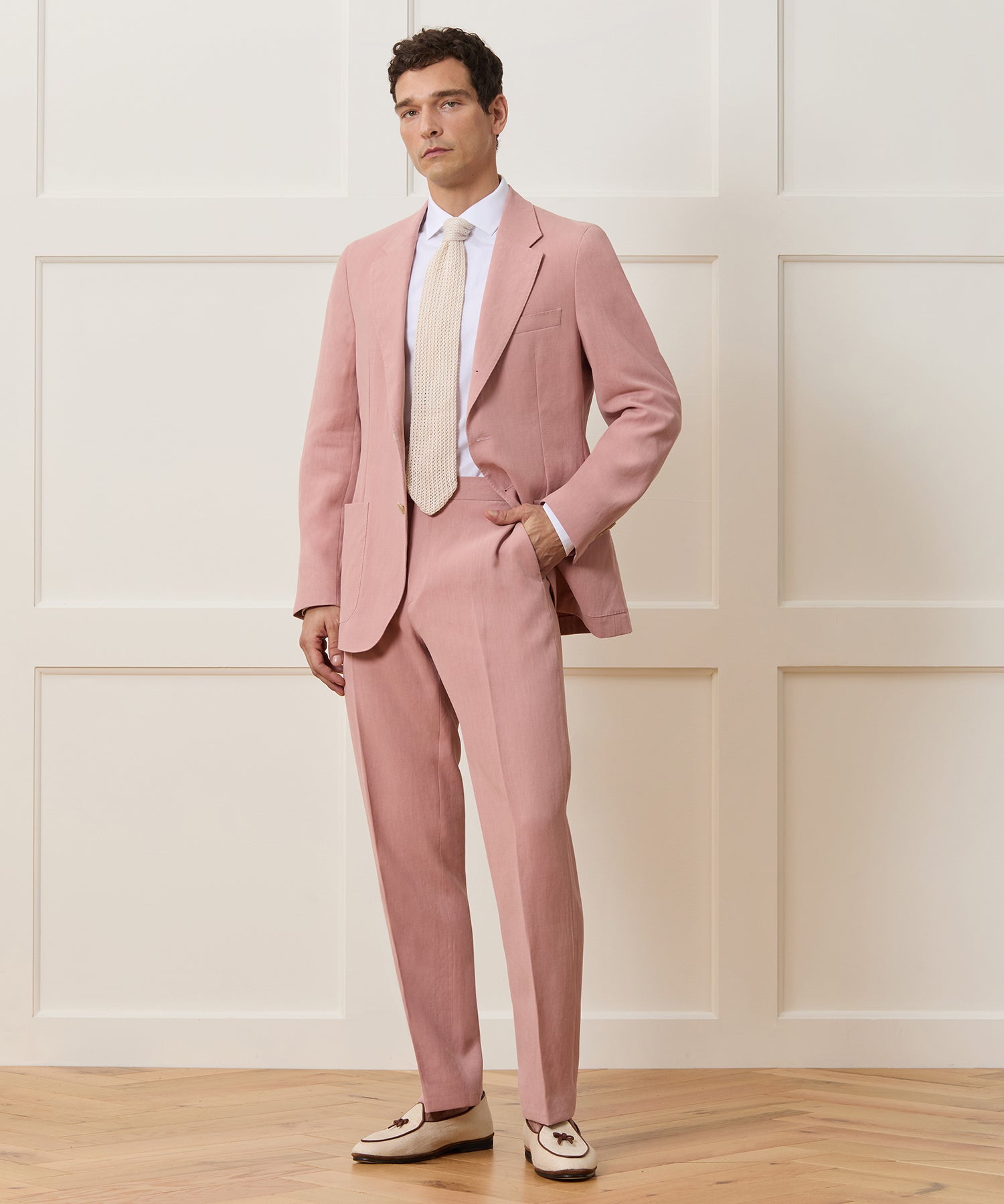 Italian Sueded Linen Side Tab Trouser