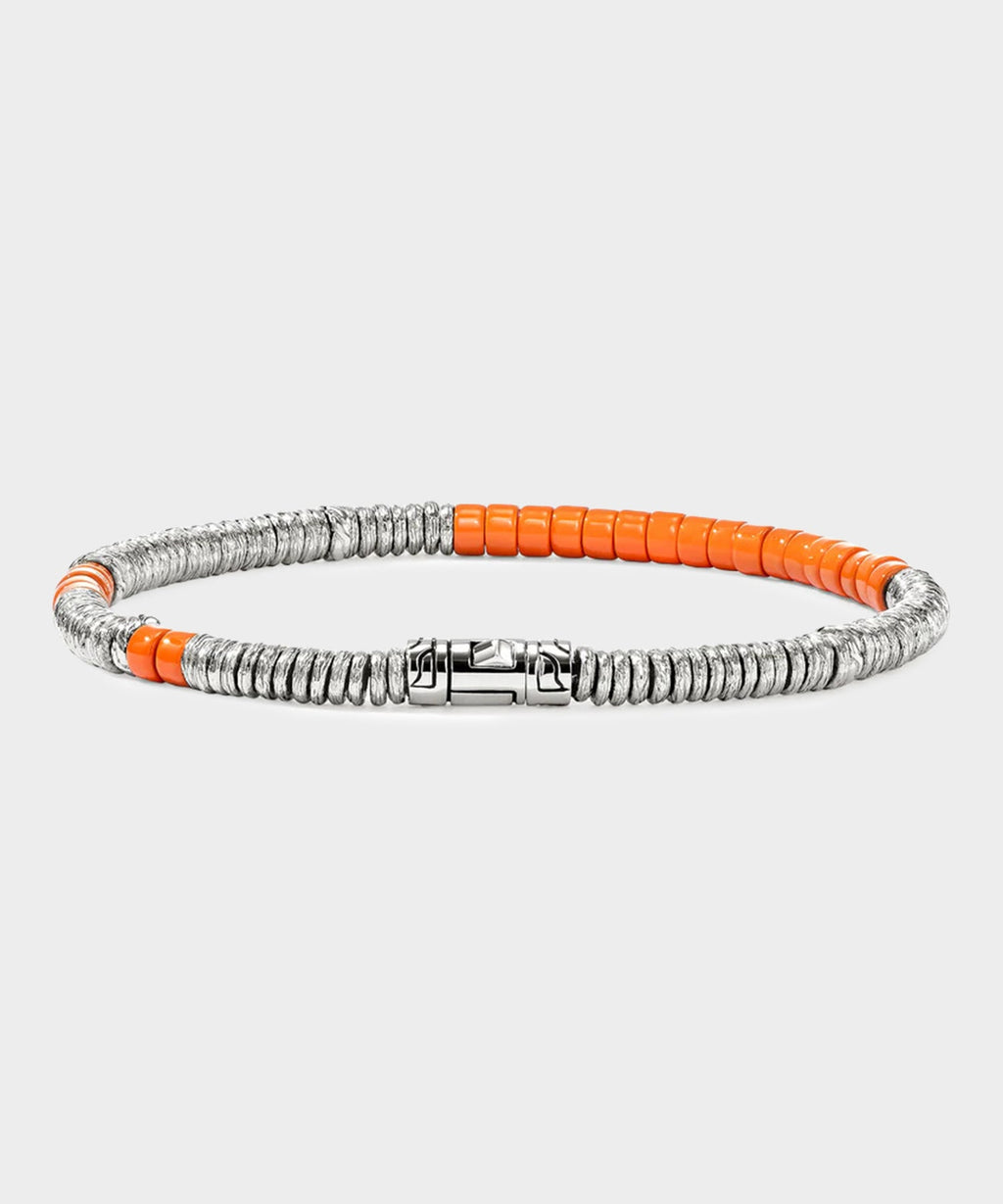 John Hardy Sterling Silver Enamel Heishi Bracelet