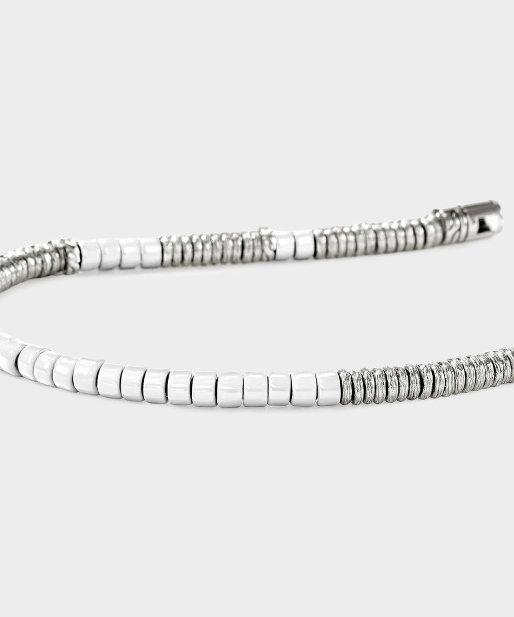 John Hardy Sterling SIlver Enamel Heishi Bracelet