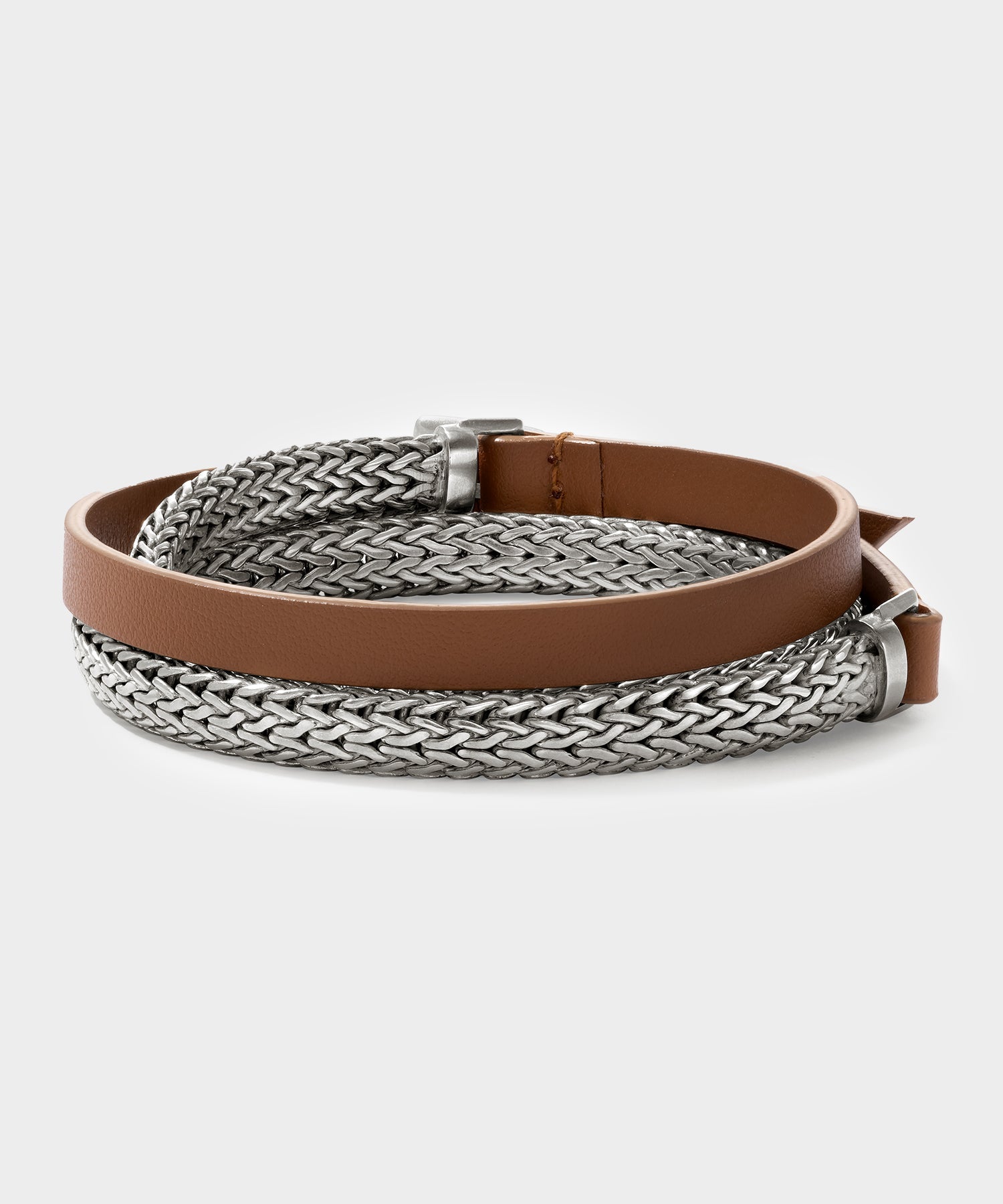 Todd Snyder x John Hardy Sterling Silver Chain and Leather Bracelet