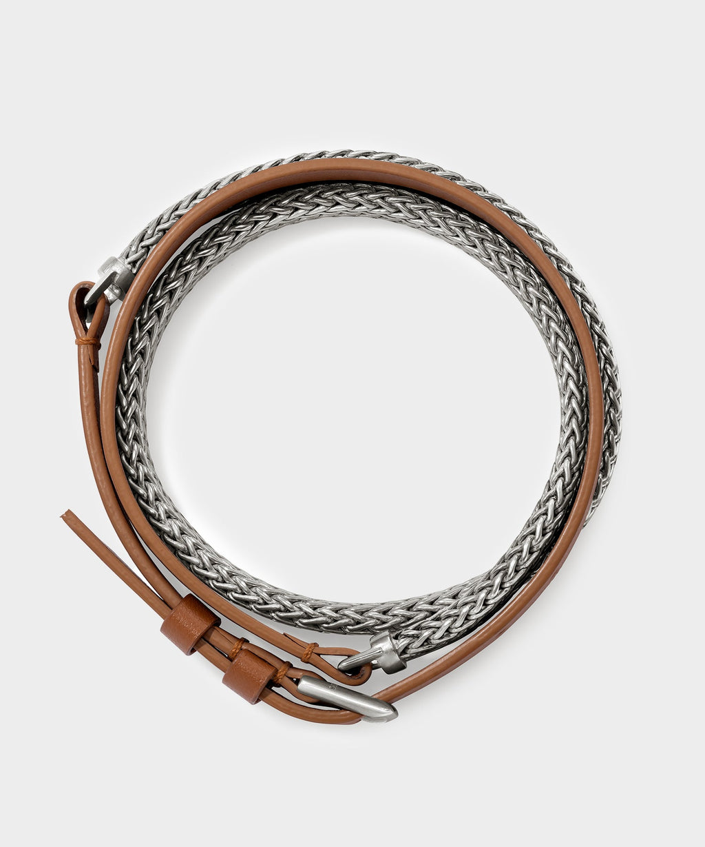 Todd Snyder x John Hardy Sterling Silver Chain and Leather Bracelet